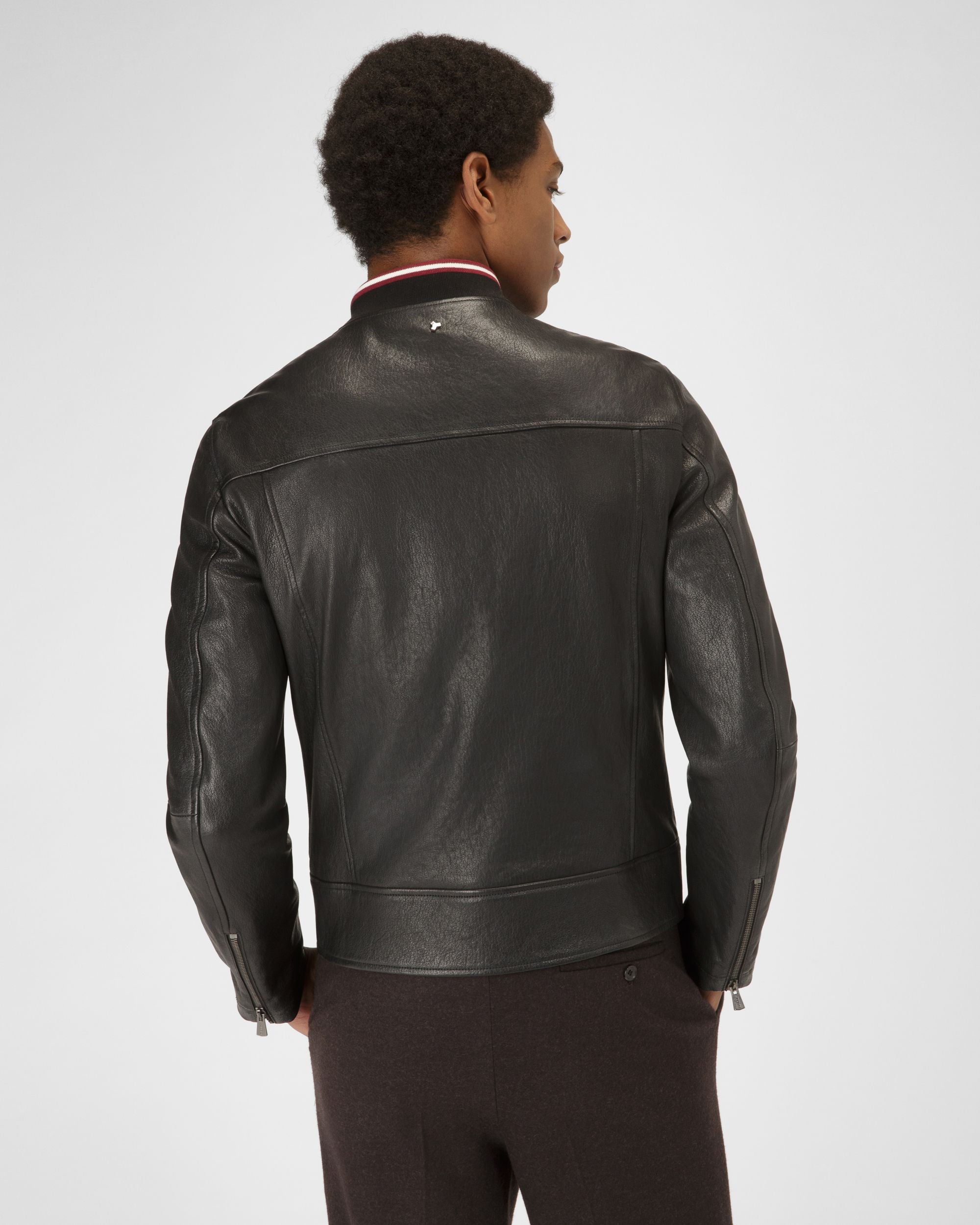 Blouson En Cuir Noir - Homme - Bally - 03