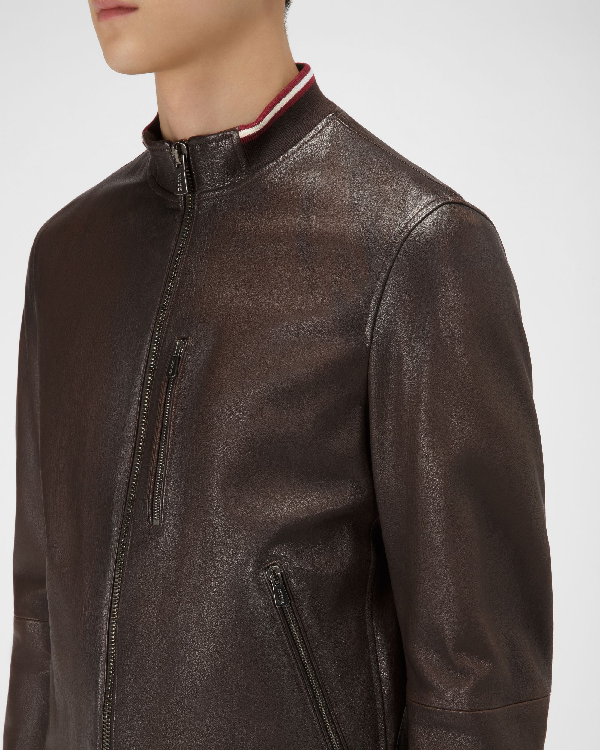 Blouson En Cuir Noir - Homme - Bally - 02