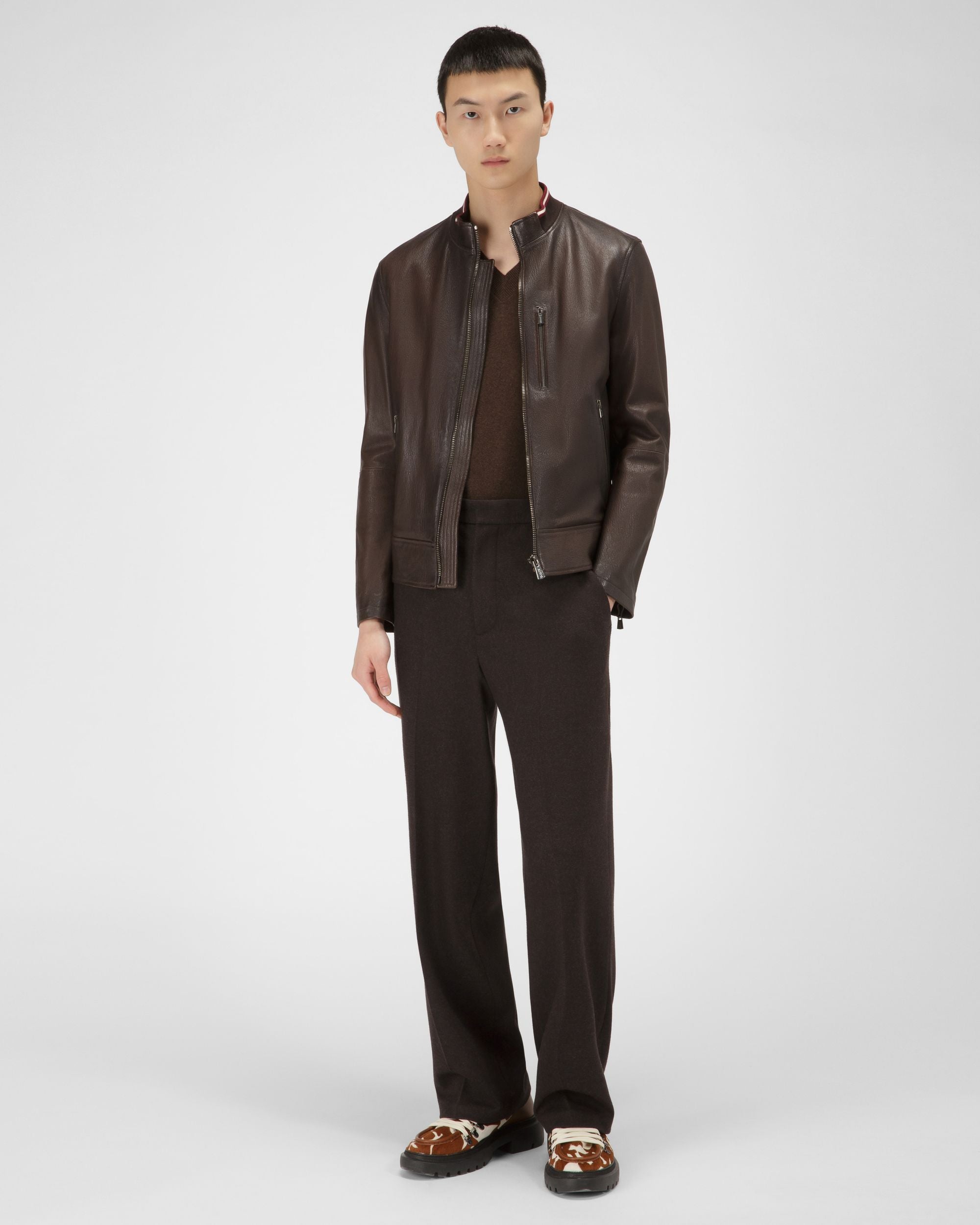 Blouson En Cuir Noir - Homme - Bally - 04