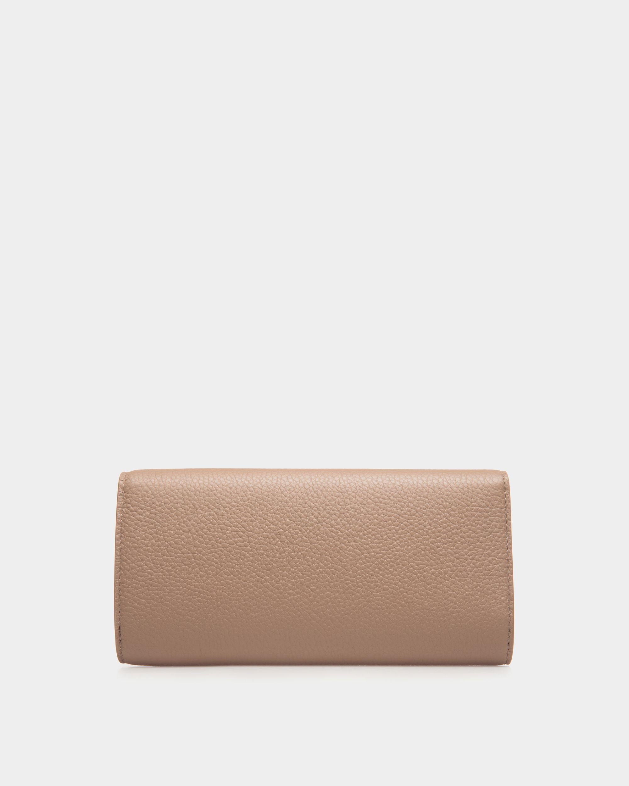Portefeuille Continental Ribbon En Cuir Grainé Beige - Femme - Bally - 02