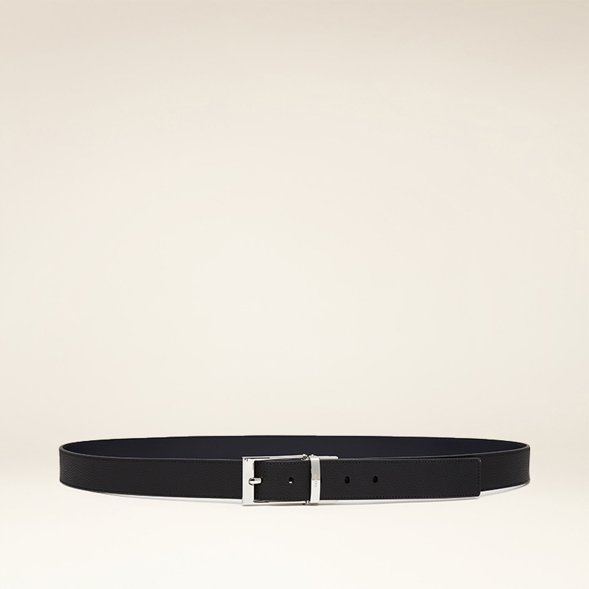 Ceinture Réversible Et Ajustable En Cuir Noir - Homme - Bally - 01