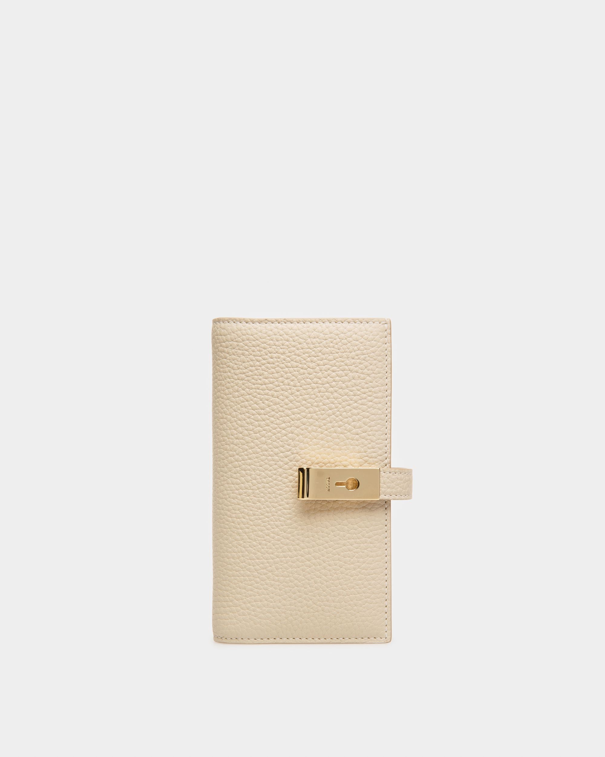 Amber Portefeuille French En Cuir Beige Clair - Femme - Bally - 01