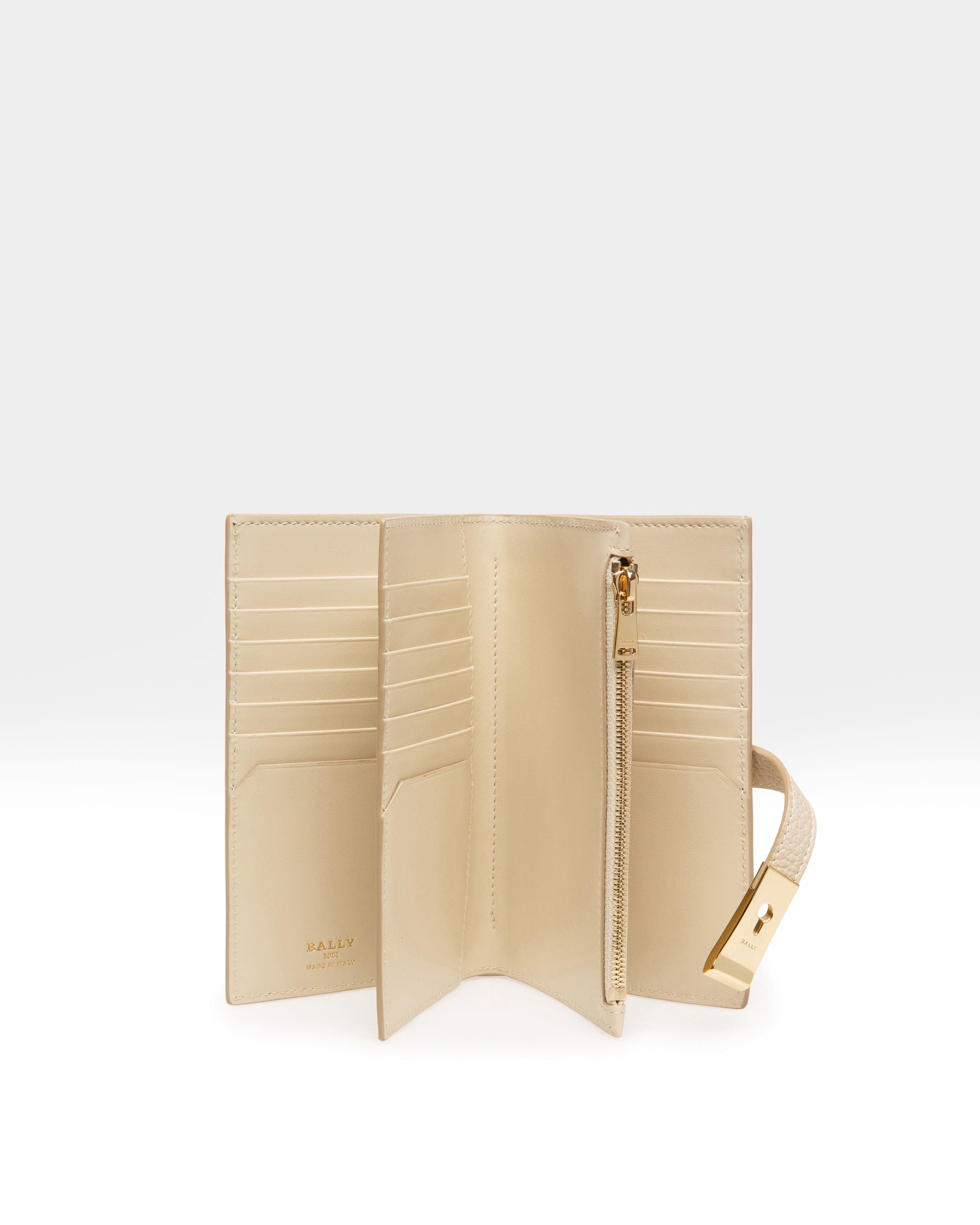 Amber Portefeuille French En Cuir Beige Clair - Femme - Bally - 03