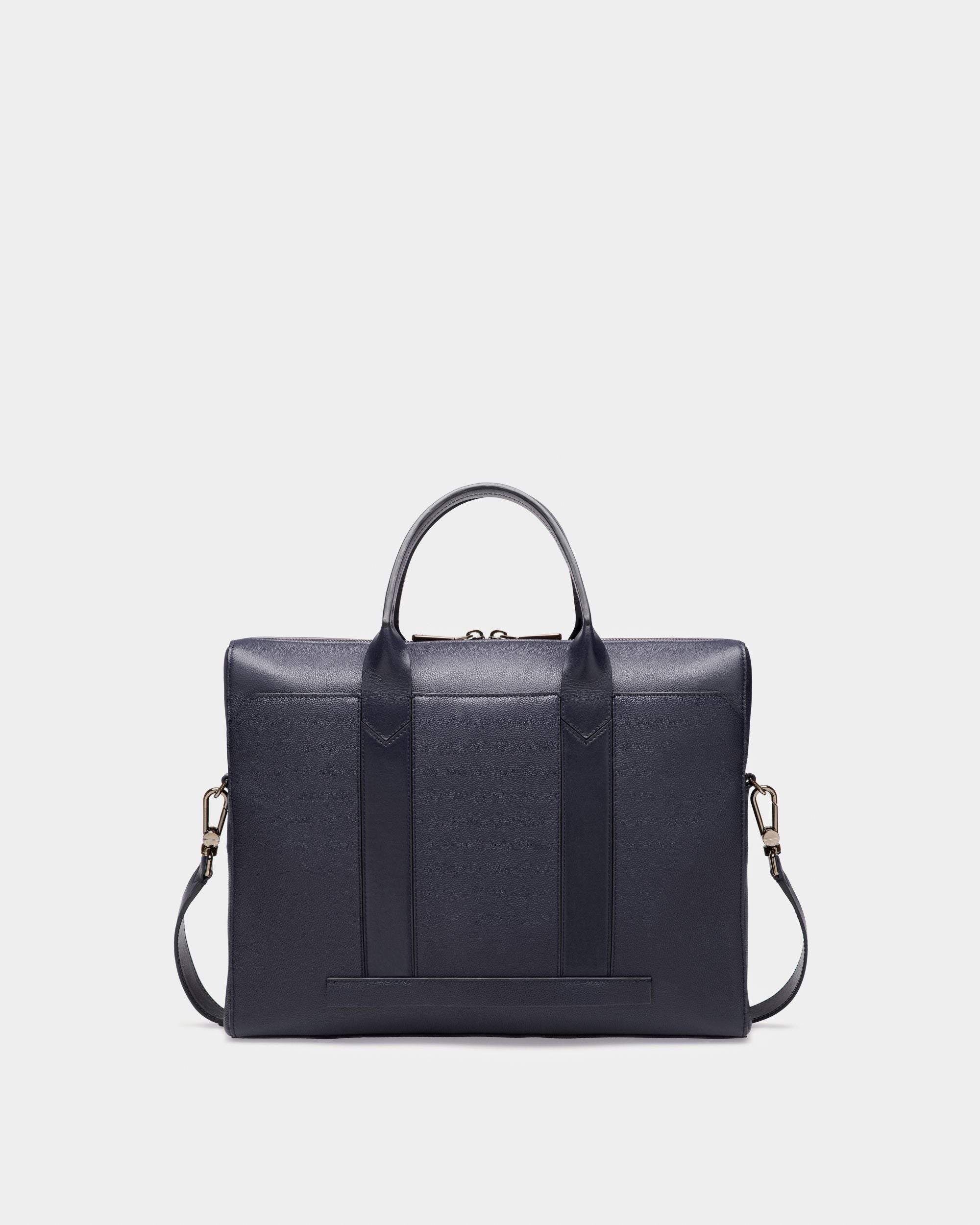 Elter Sac Professionnel En Cuir Bleu Marine - Homme - Bally - 02