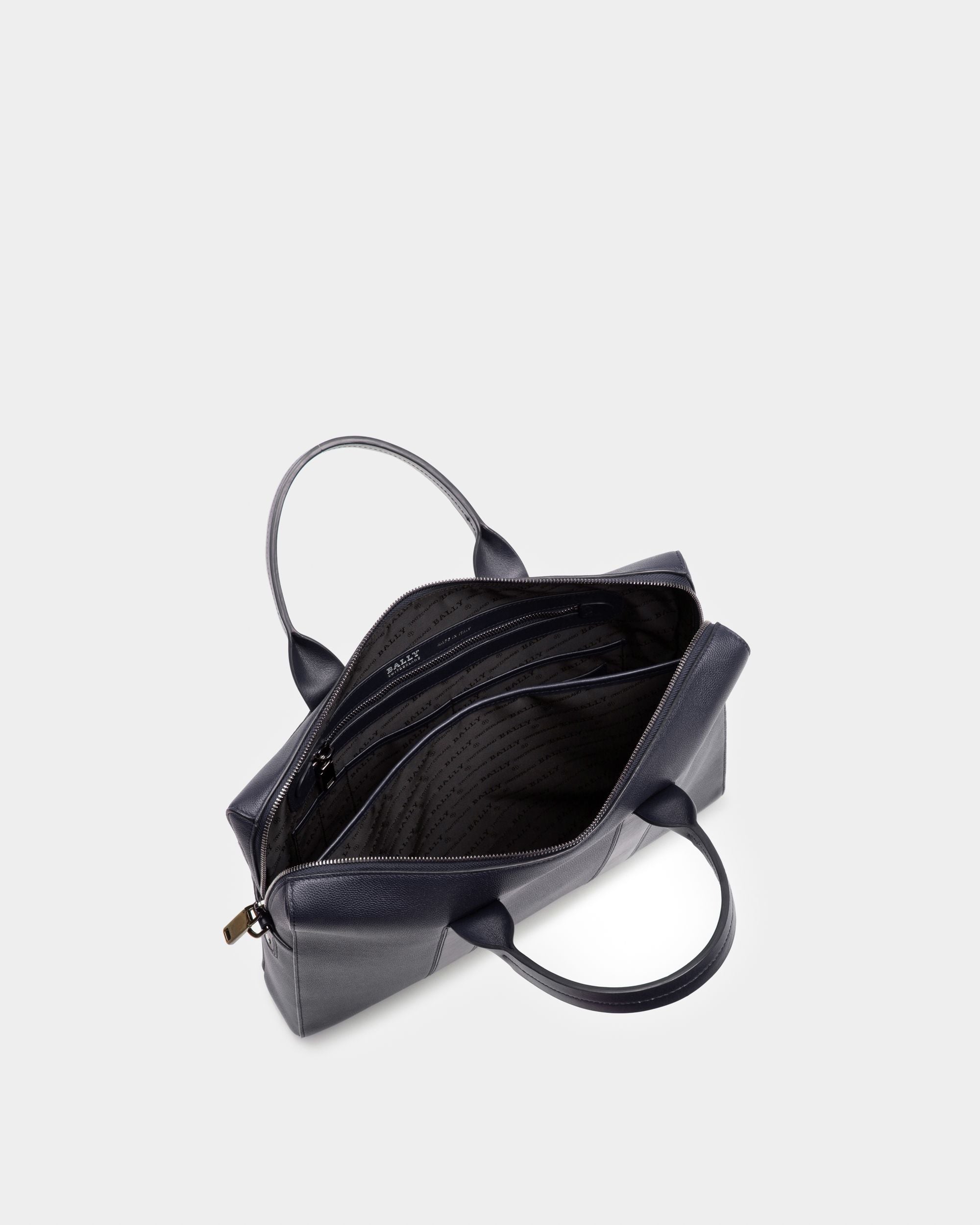 Elter Sac Professionnel En Cuir Bleu Marine - Homme - Bally - 03