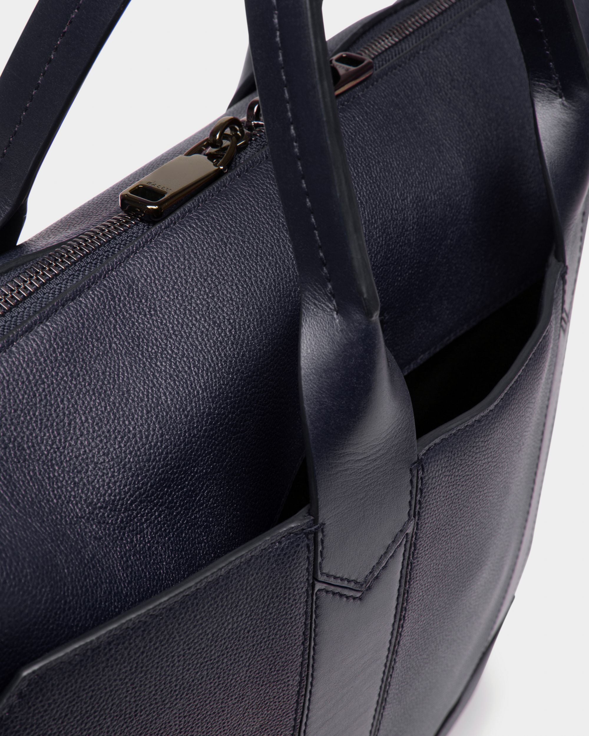 Elter Sac Professionnel En Cuir Bleu Marine - Homme - Bally - 04