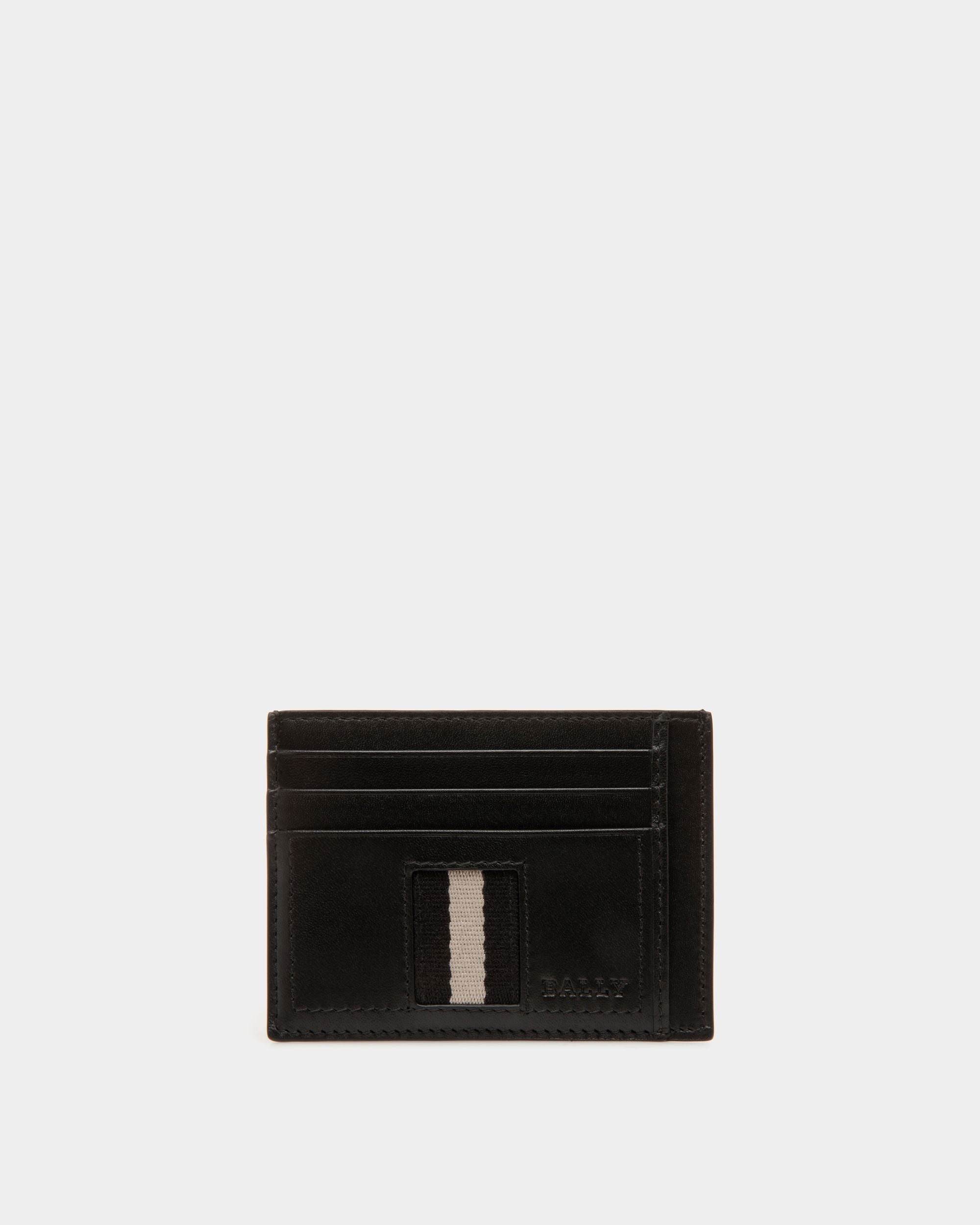 Business Card Holder In Black Leather - Homme - Bally - 01