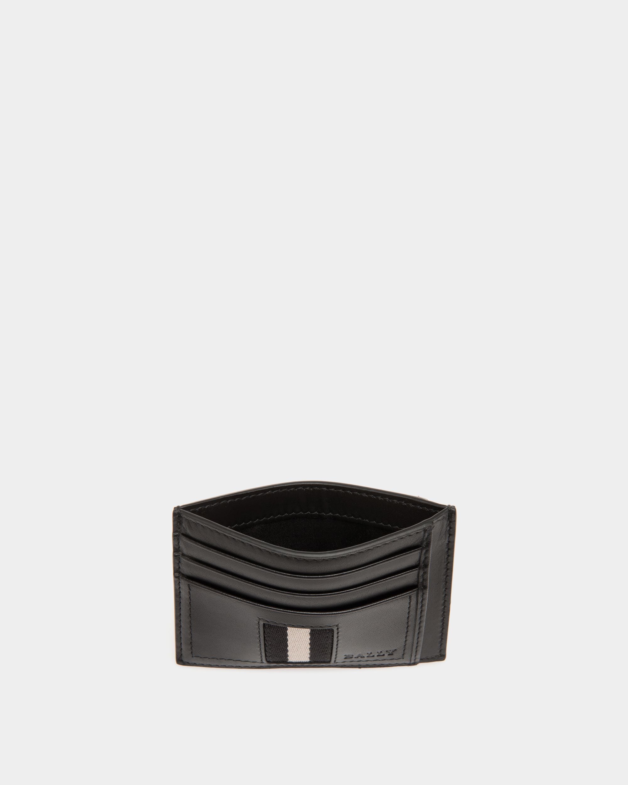 Business Card Holder In Black Leather - Homme - Bally - 03