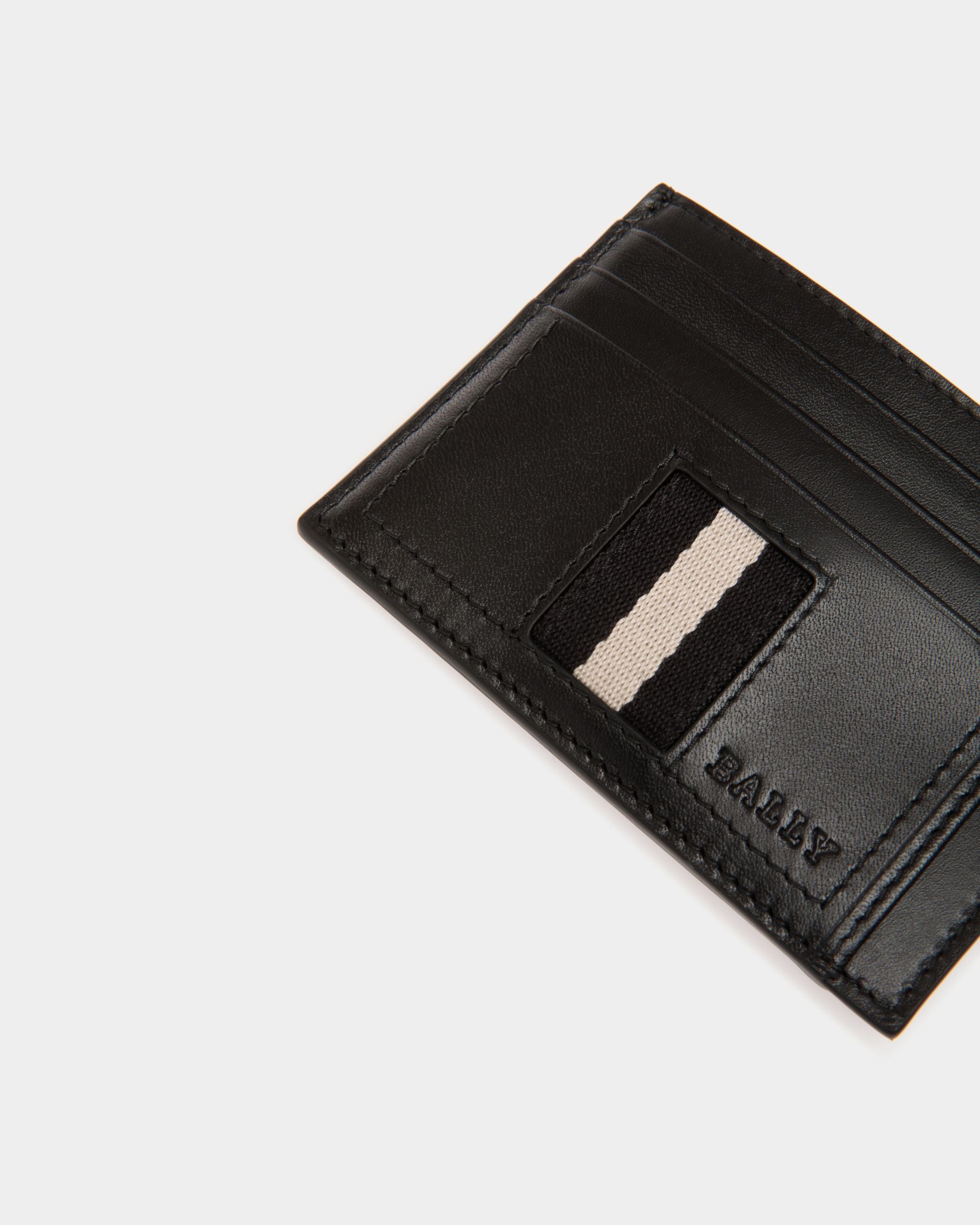 Business Card Holder In Black Leather - Homme - Bally - 04