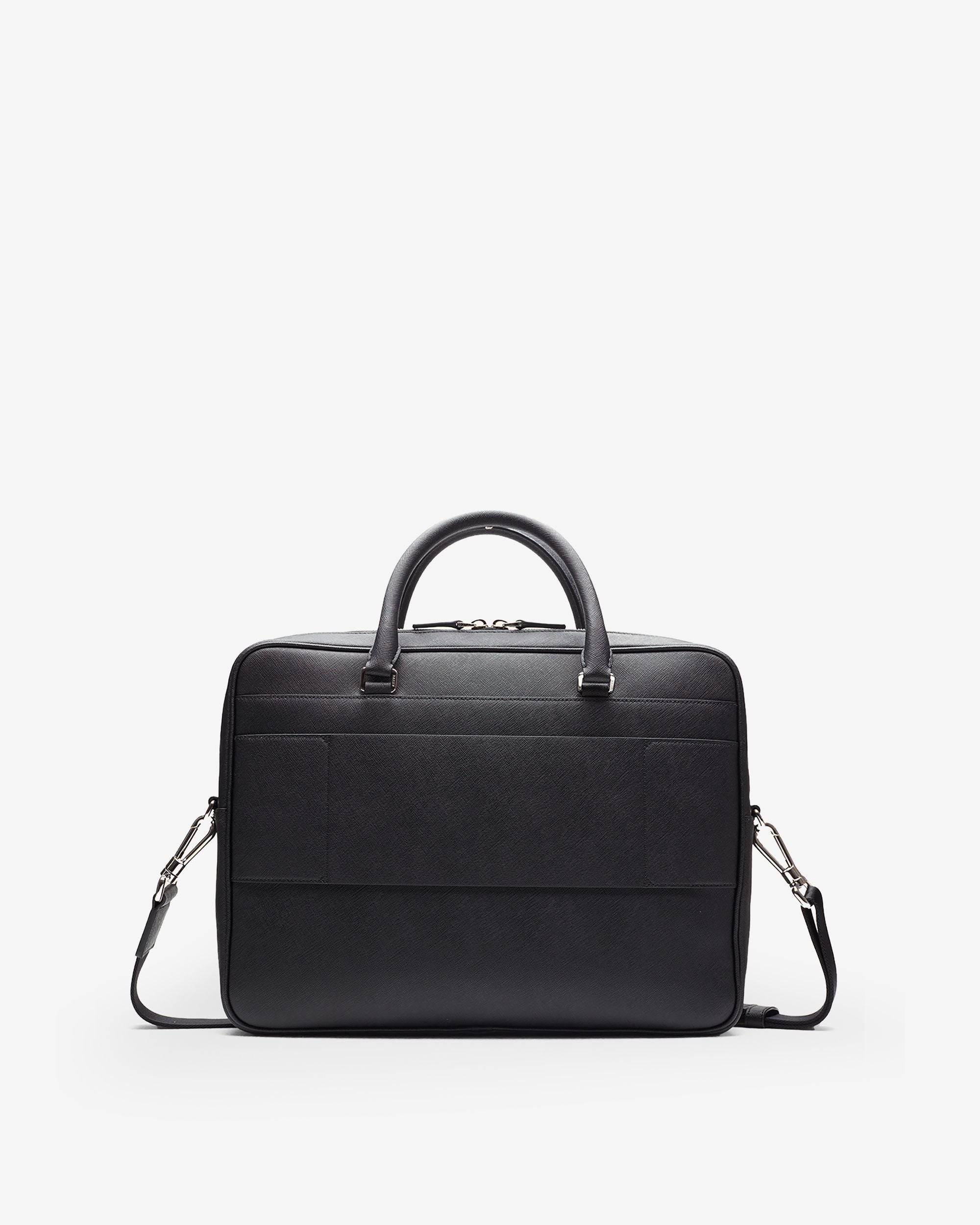 Men's Black Leather Business Bag - Homme - Bally - 02