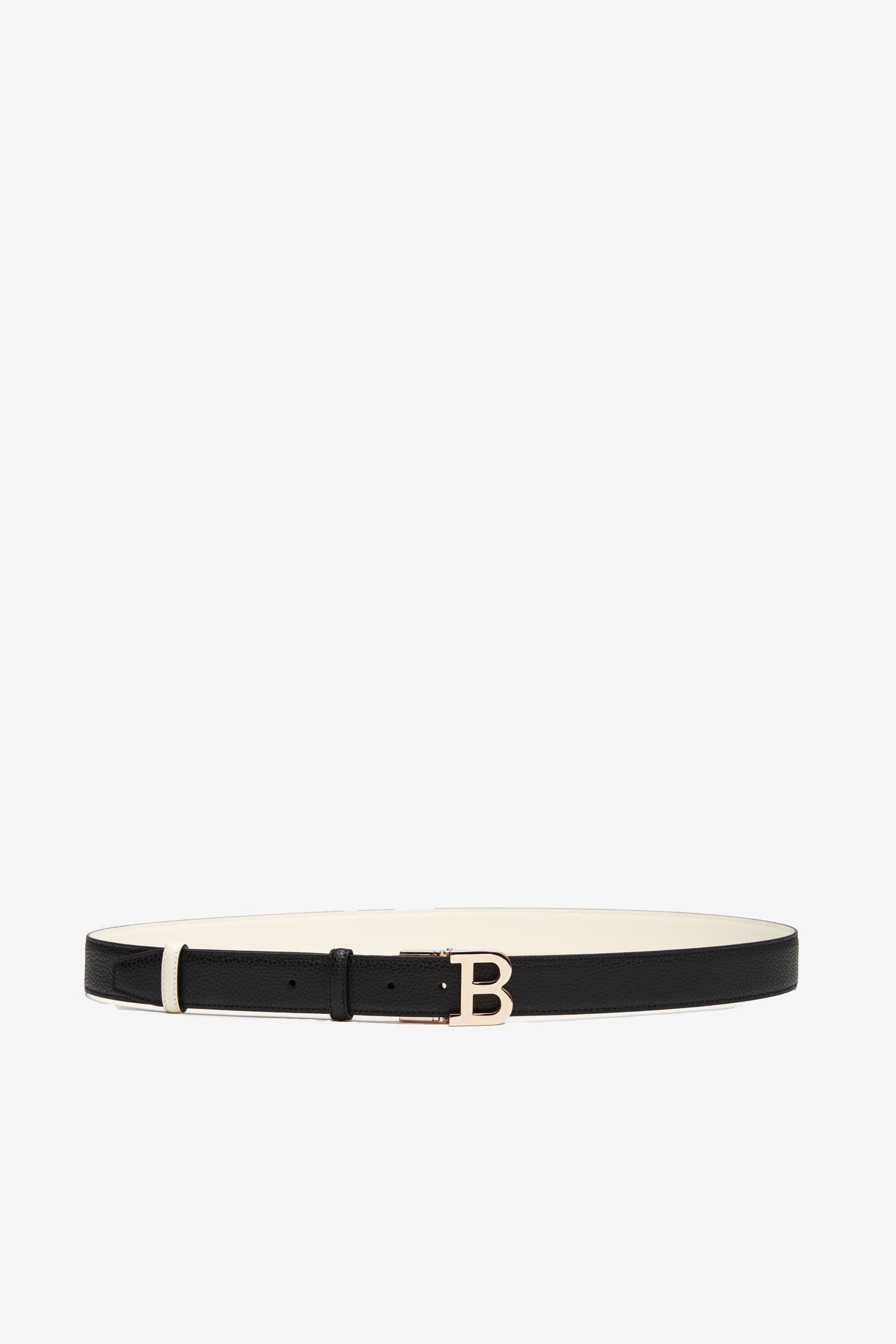 Women's Black Leather Belt - Femme - Bally - 01