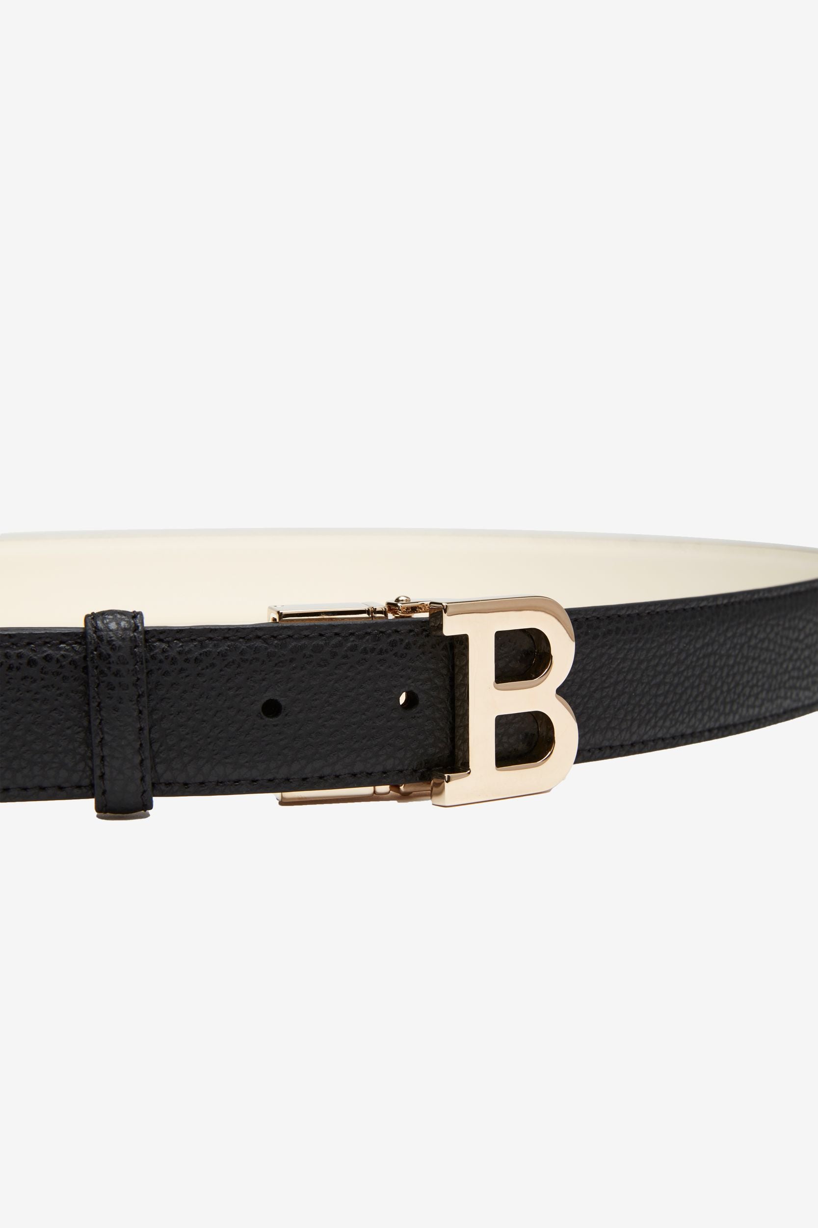 Women's Black Leather Belt - Femme - Bally - 03
