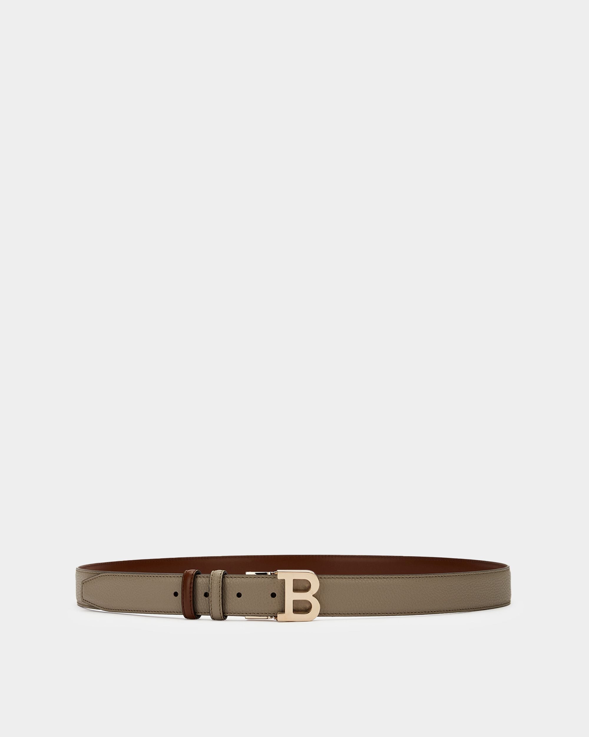 Women's Grey Leather Belt - Femme - Bally - 01
