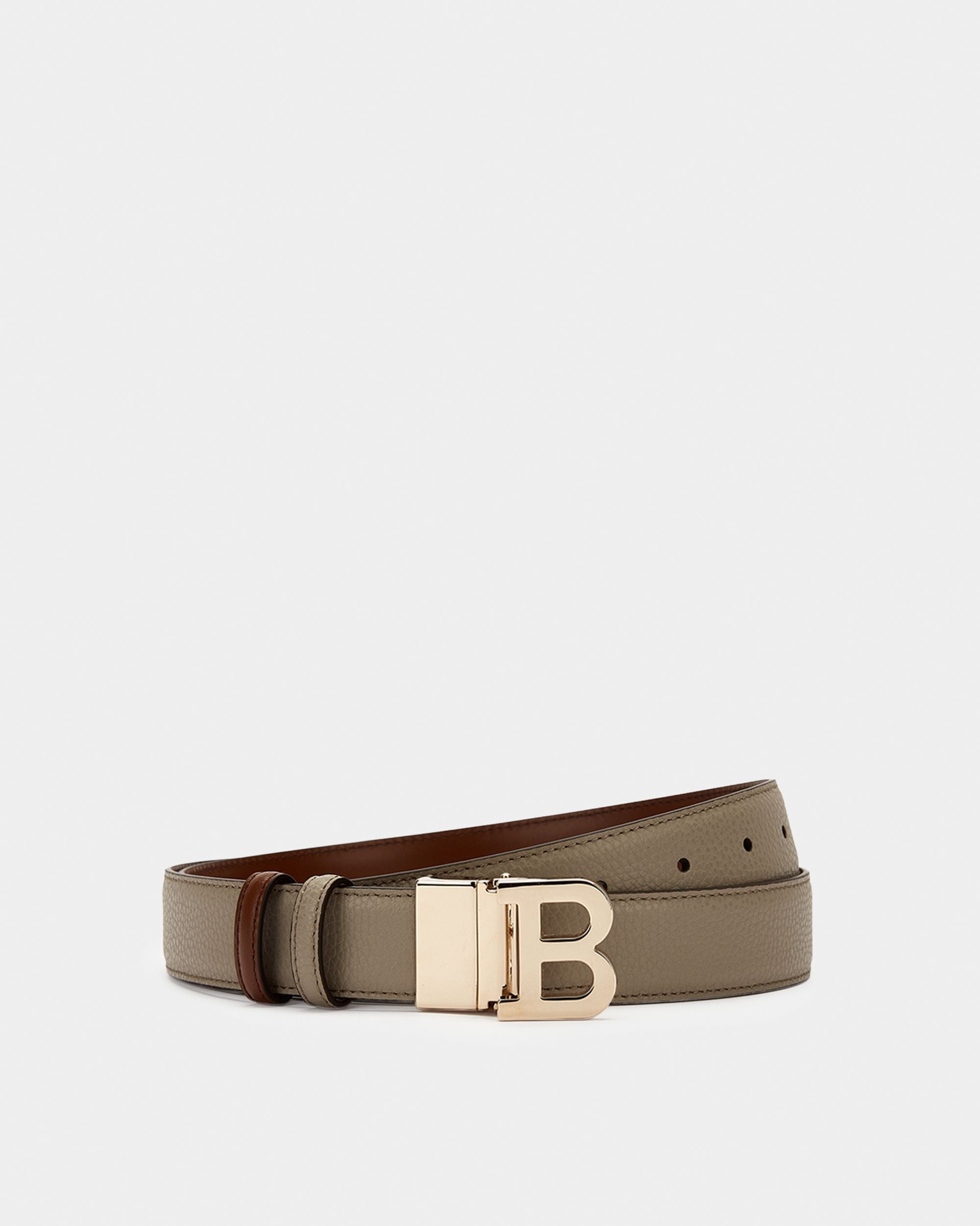 Women's Grey Leather Belt - Femme - Bally - 05