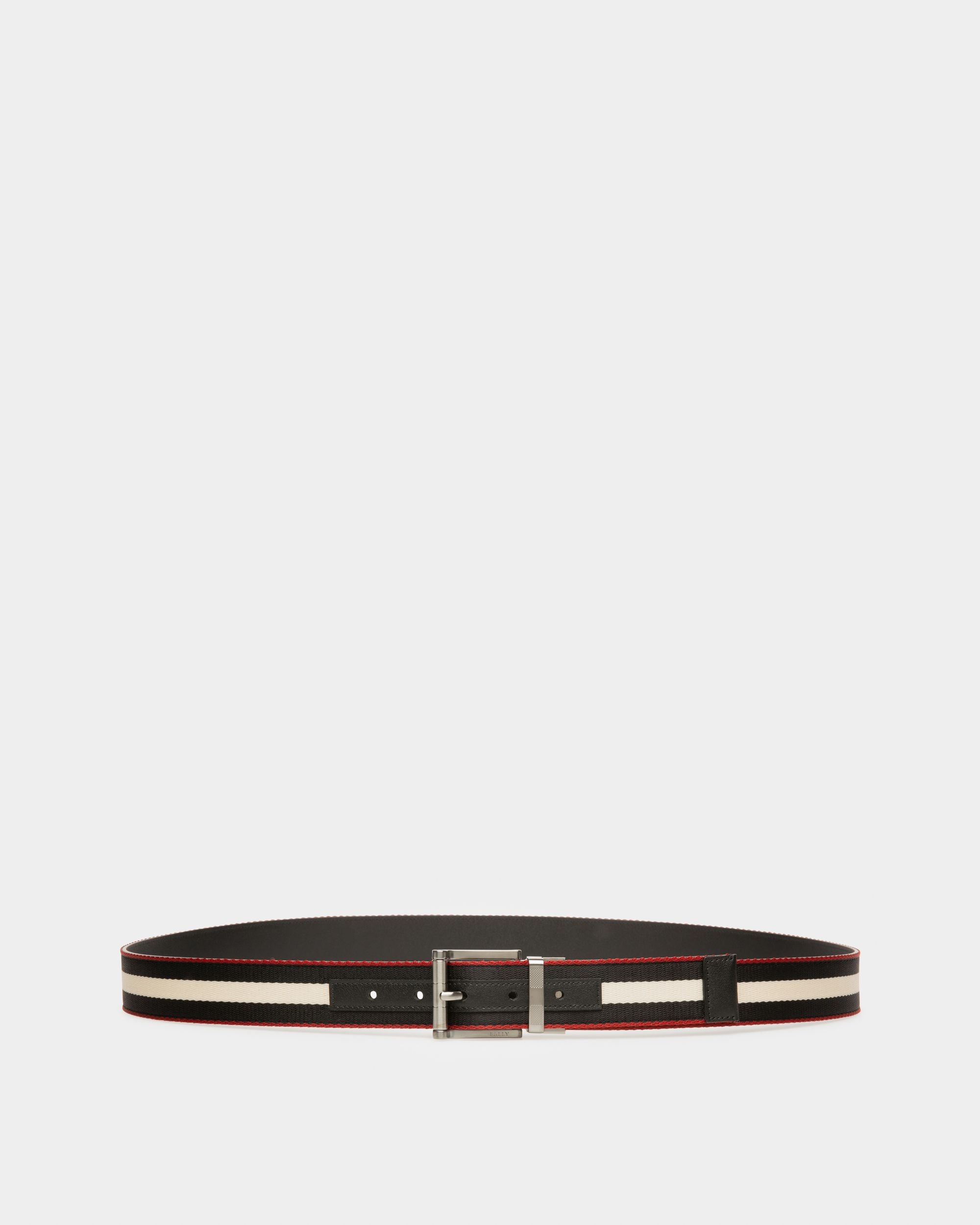 Taylan Ceinture 35 Mm En Cuir Et Tissu Noir - Homme - Bally - 01