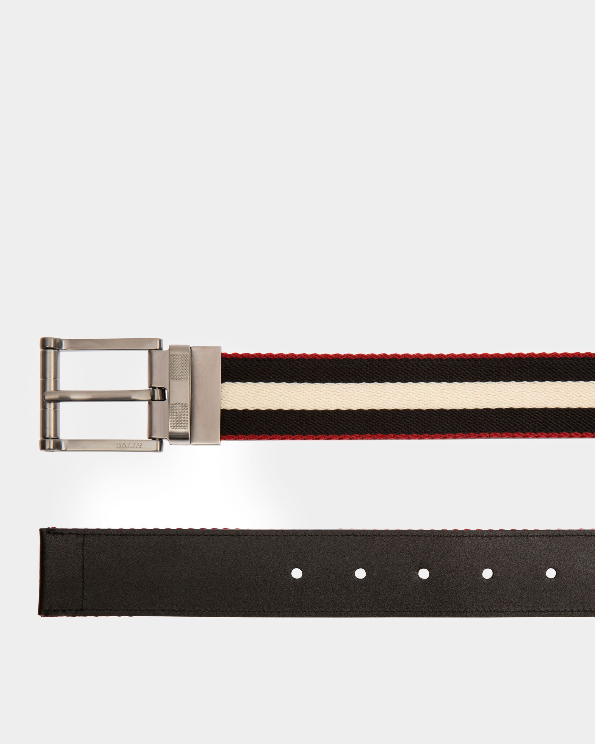 Taylan Ceinture 35 Mm En Cuir Et Tissu Noir - Homme - Bally - 02