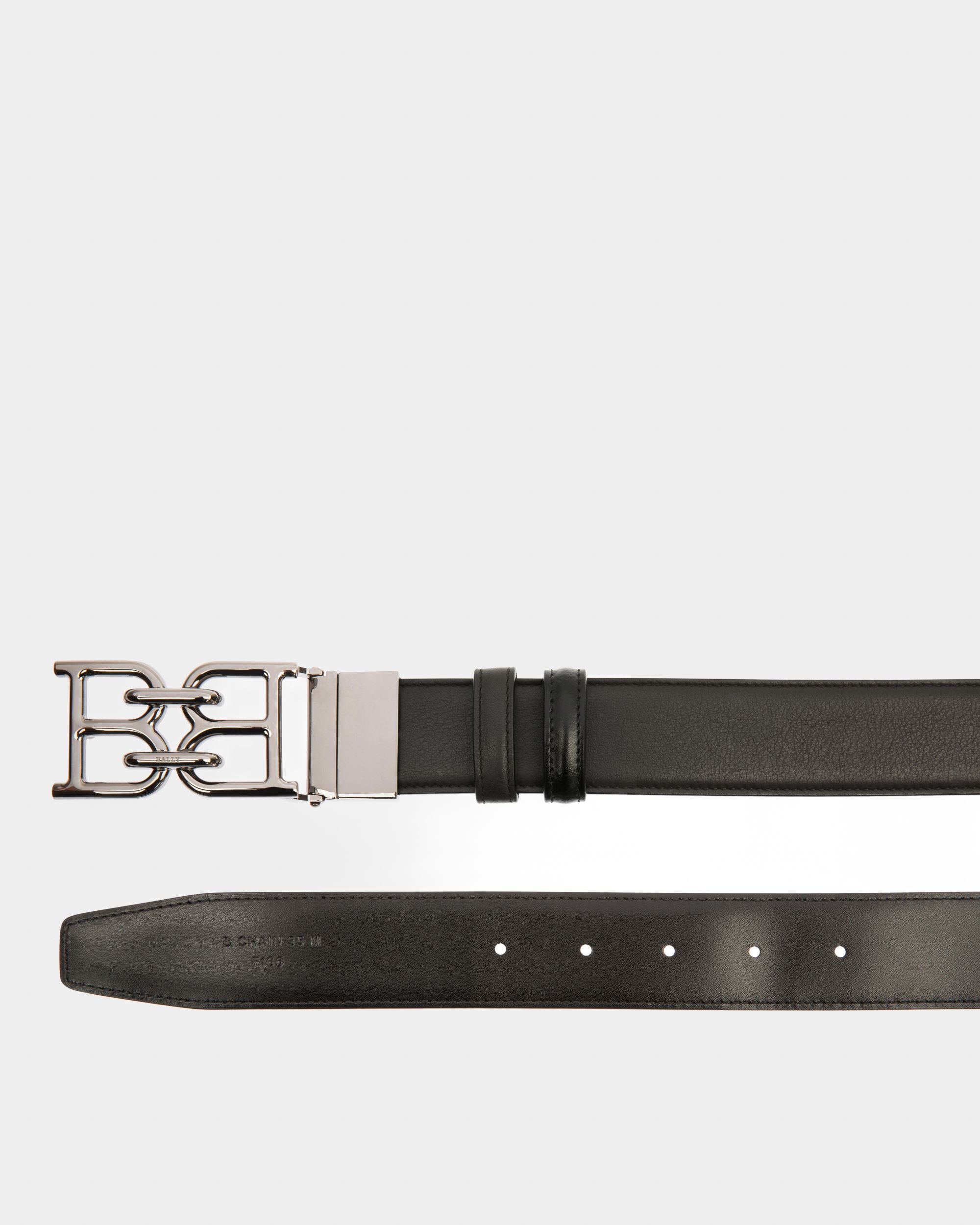 B-Chain Ceinture 35 Mm En Cuir Noir - Homme - Bally - 02