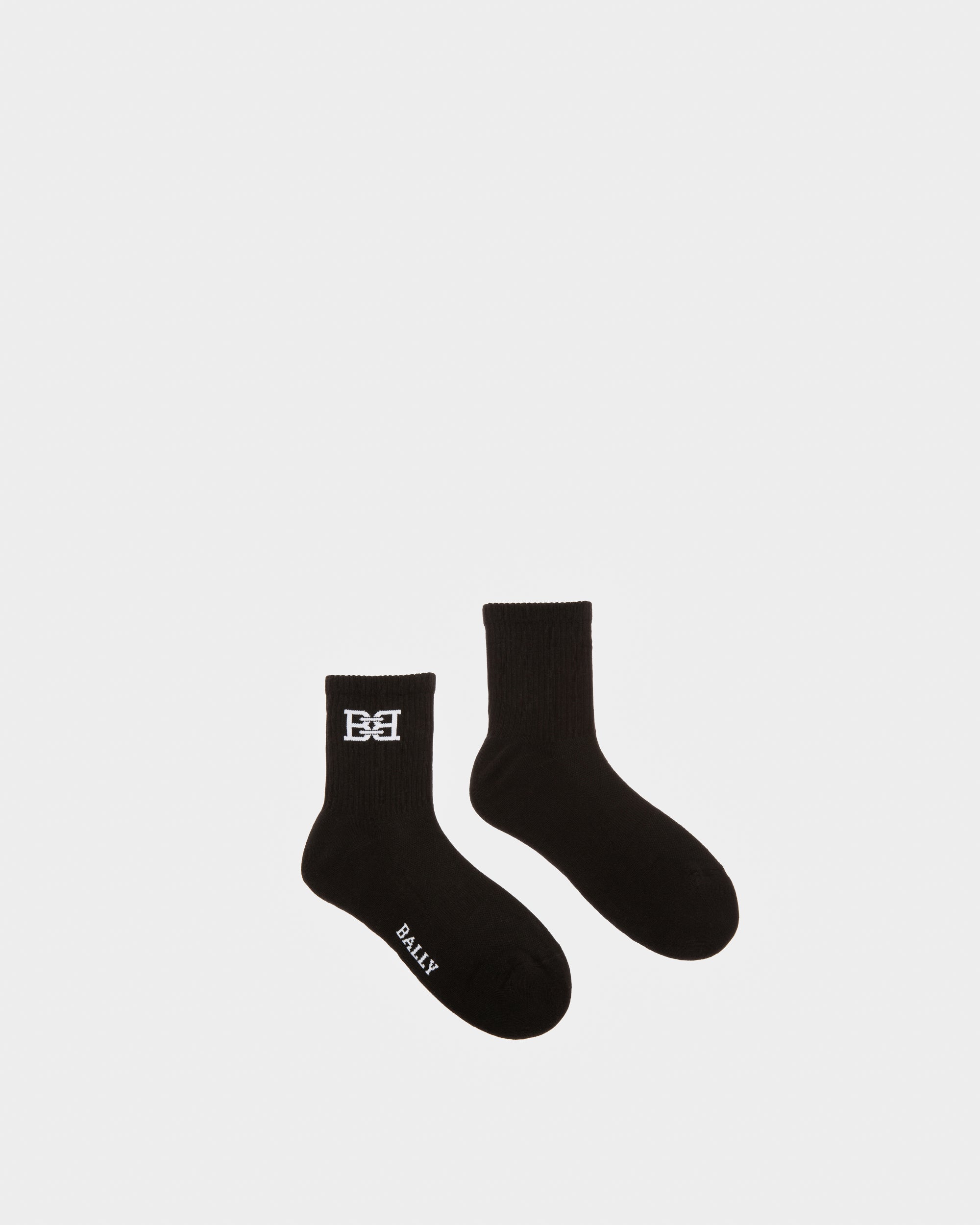 Chaussettes En Coton Mélangé Noir - Homme - Bally - 01