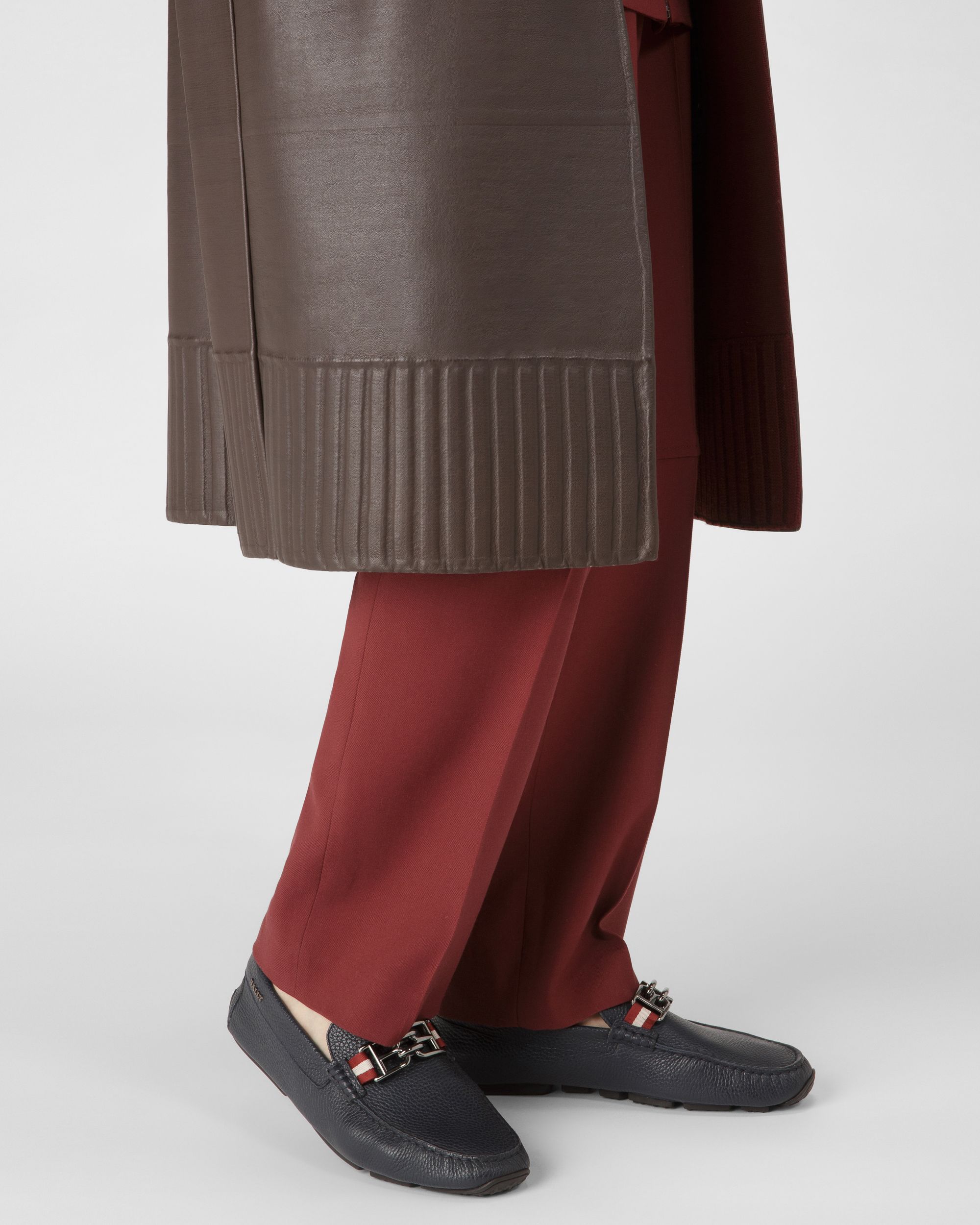 Parsal Drivers En Cuir Bleu Marine - Homme - Bally - 02