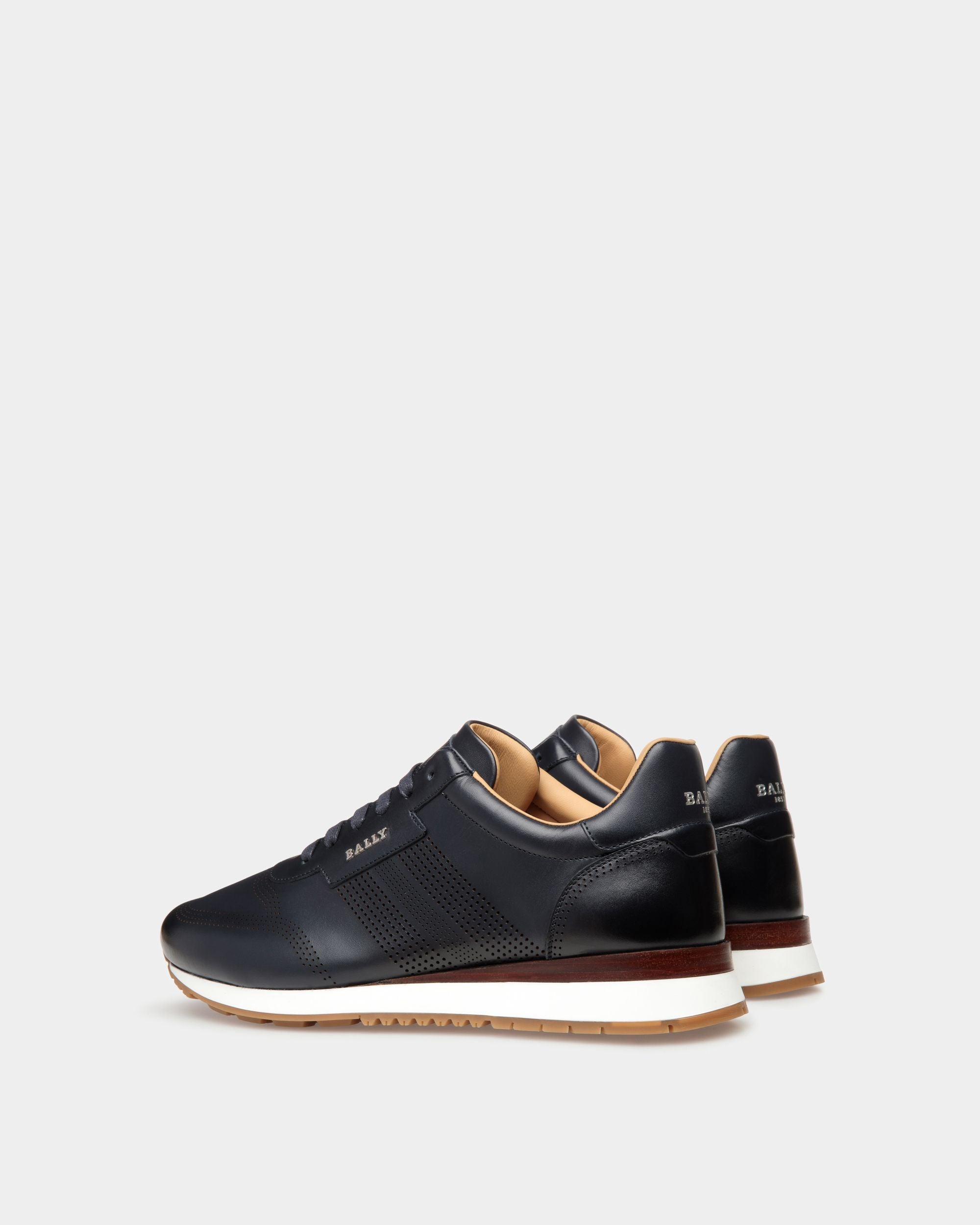 Asken Sneakers En Cuir Bleu Nuit - Homme - Bally - 03