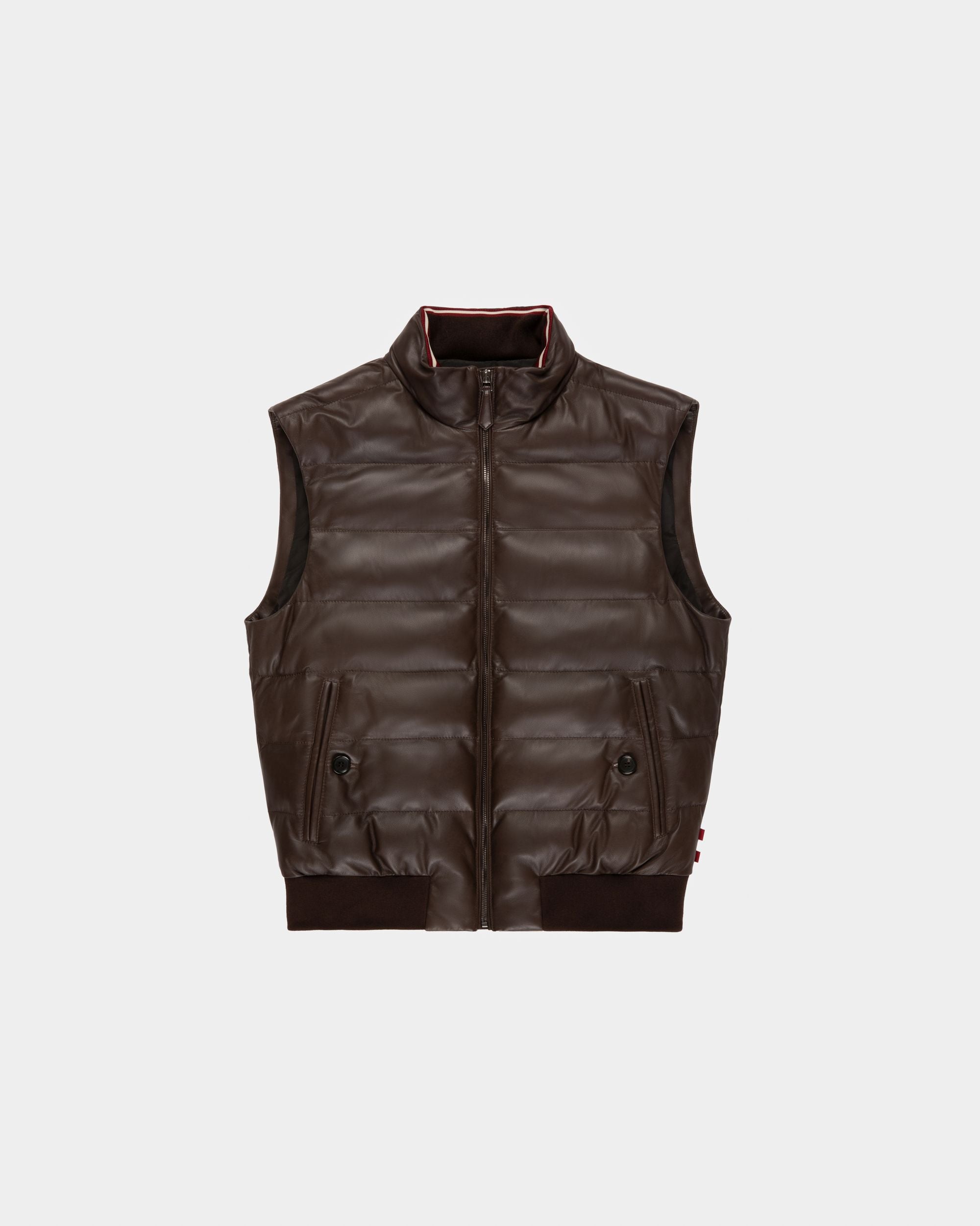 Blouson En Cuir Marron Ébène - Homme - Bally - 01