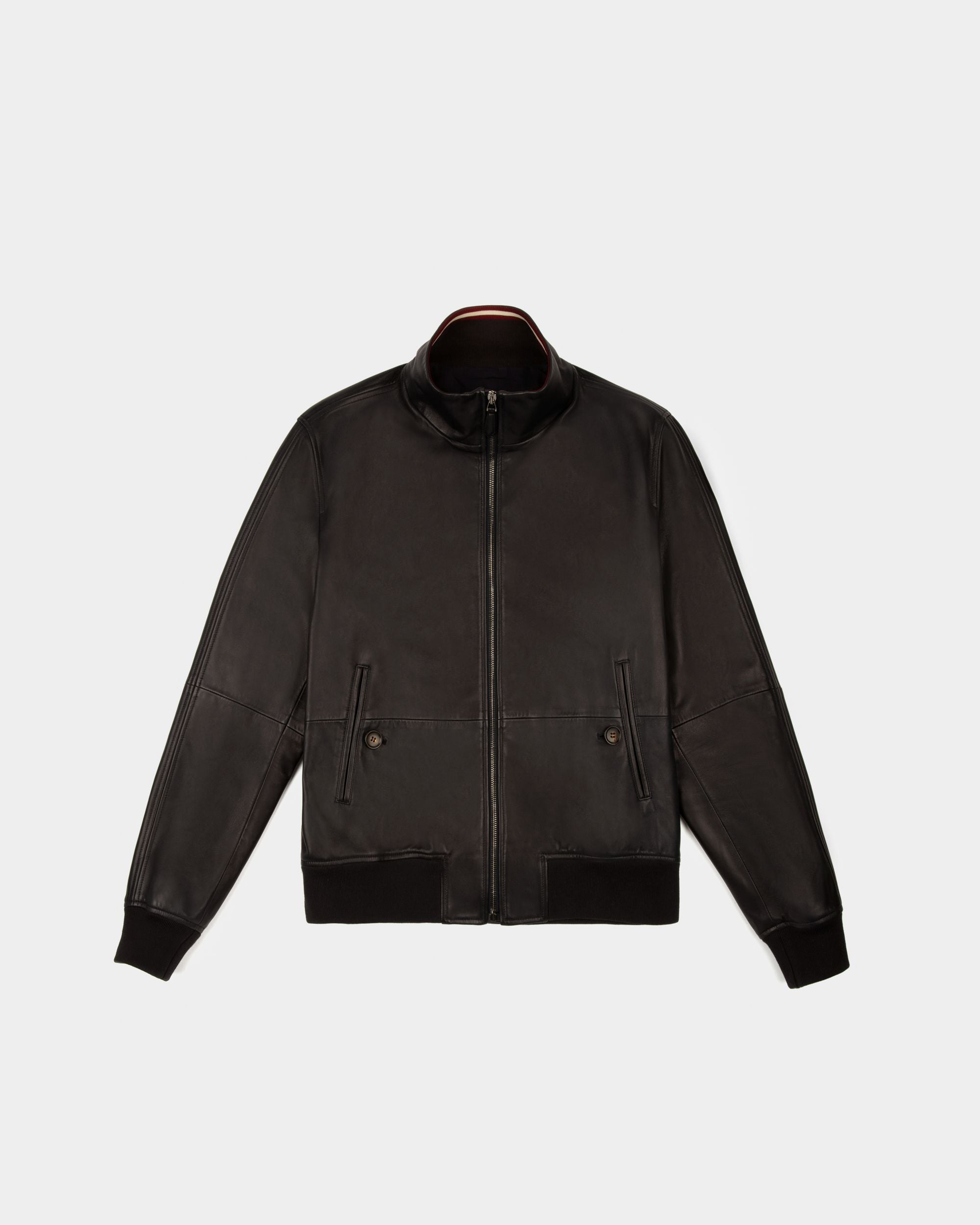 Blouson Bomber En Cuir Noir - Homme - Bally - 01