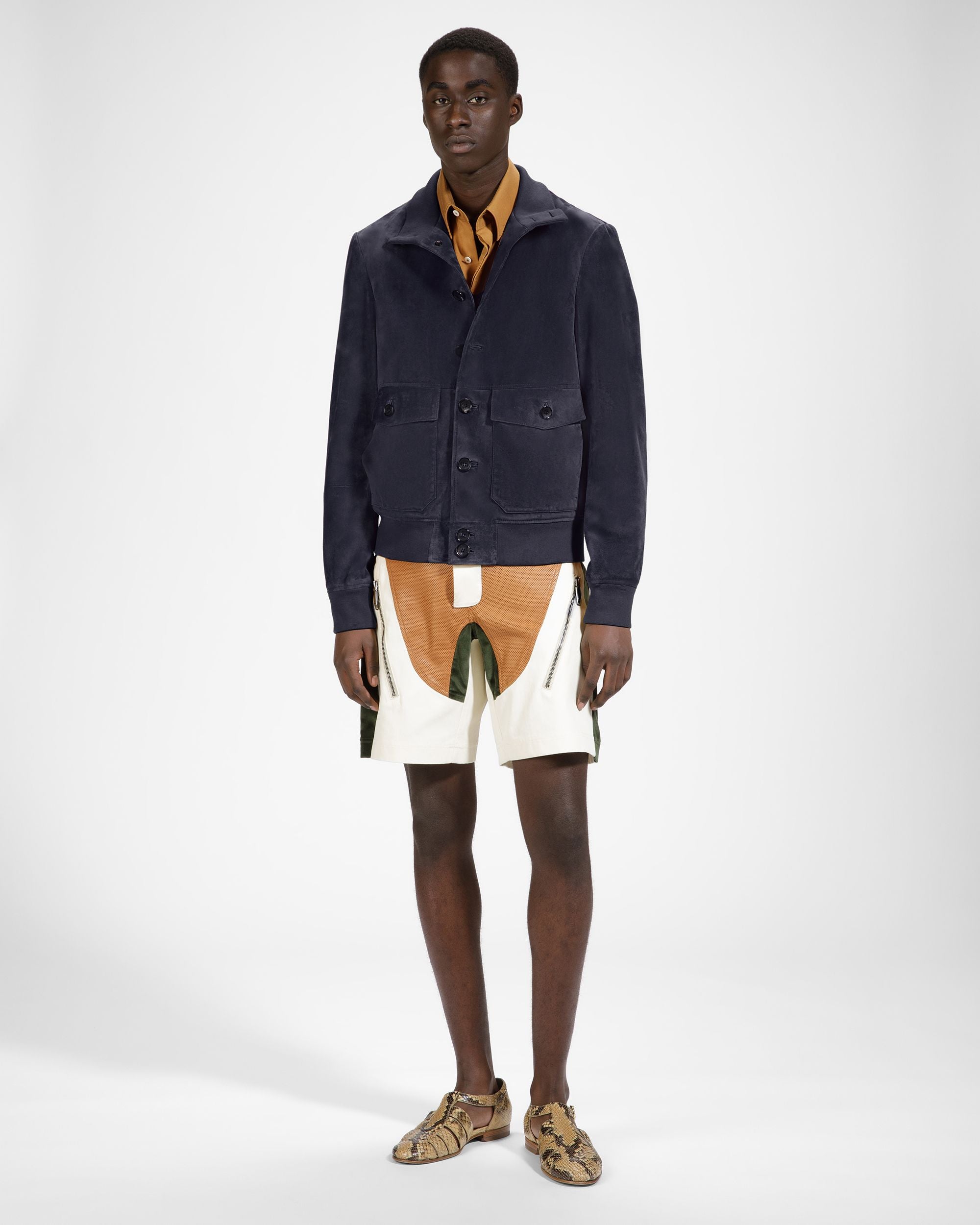 Blouson Bomber En Cuir Bleu - Homme - Bally - 02