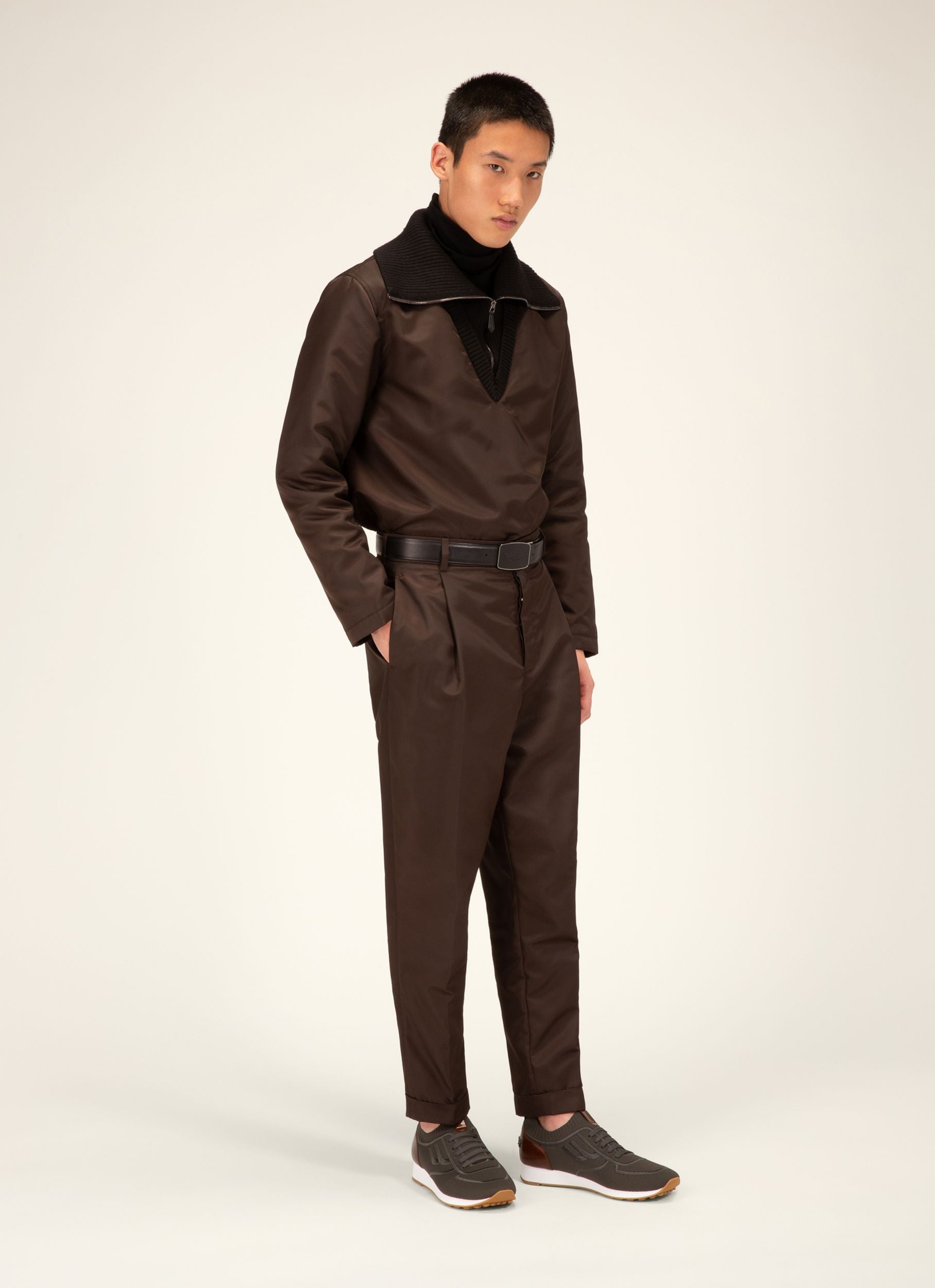 Gabber Polyester Mélangé Gris Foncé - Homme - Bally - 05