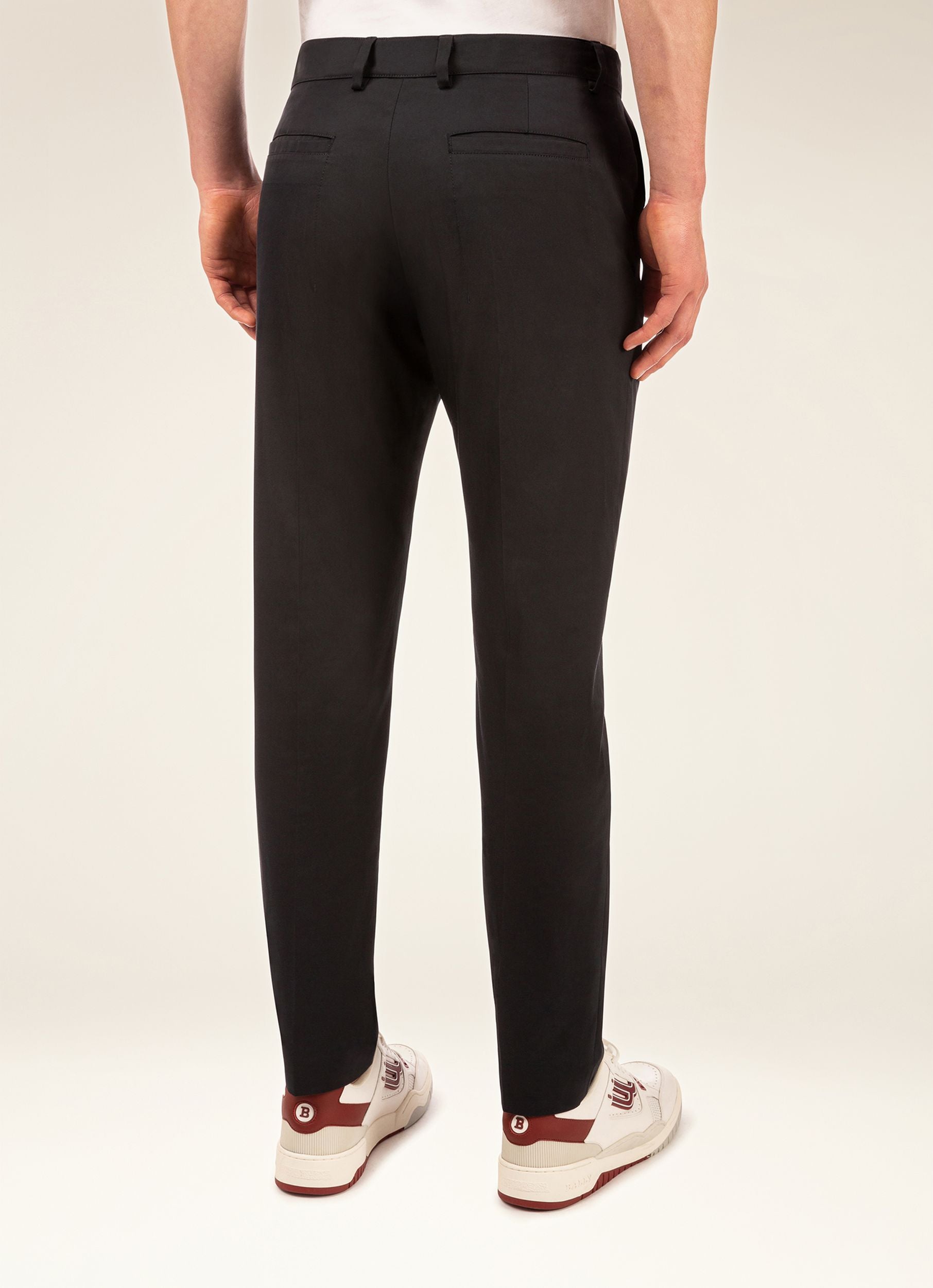 Pantalon En Coton Technique Bleu Marine - Homme - Bally - 04