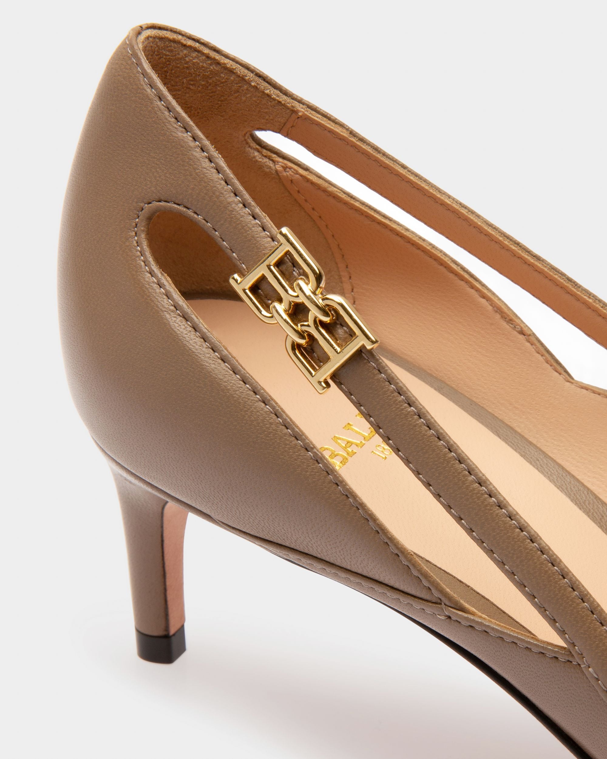 Elsa Escarpins En Cuir Taupe - Femme - Bally - 04