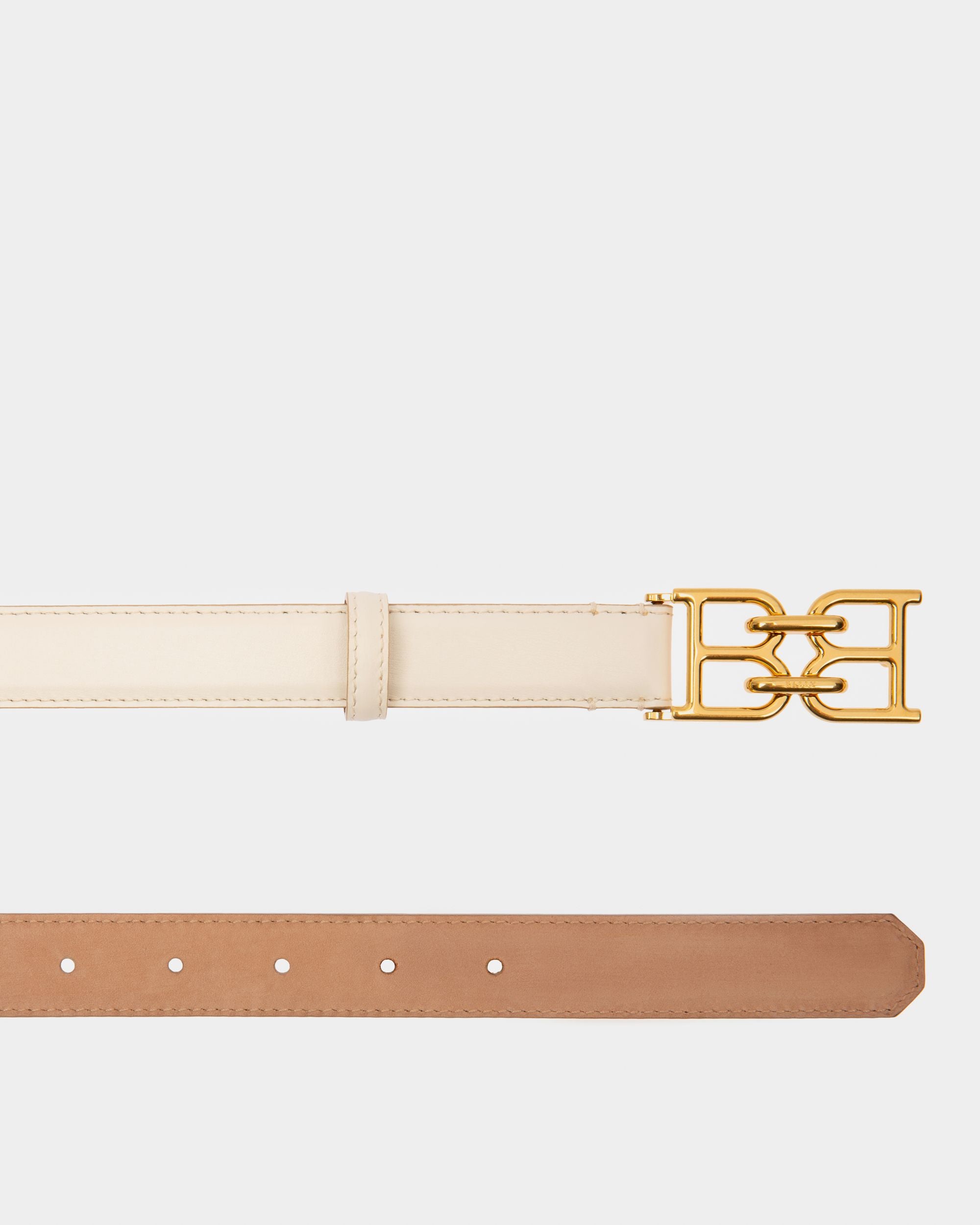 B-Chain Ceinture 25 Mm En Cuir Ivoire - Femme - Bally - 02