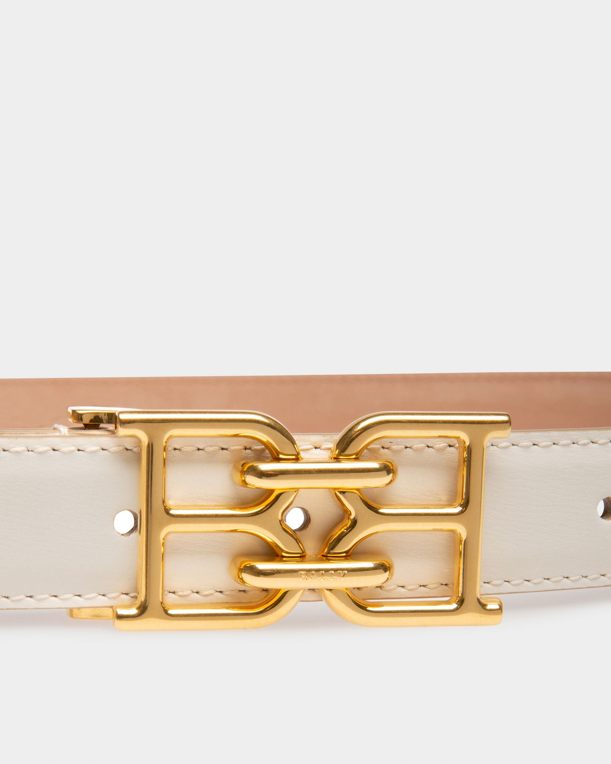 B-Chain Ceinture 25 Mm En Cuir Ivoire - Femme - Bally - 03