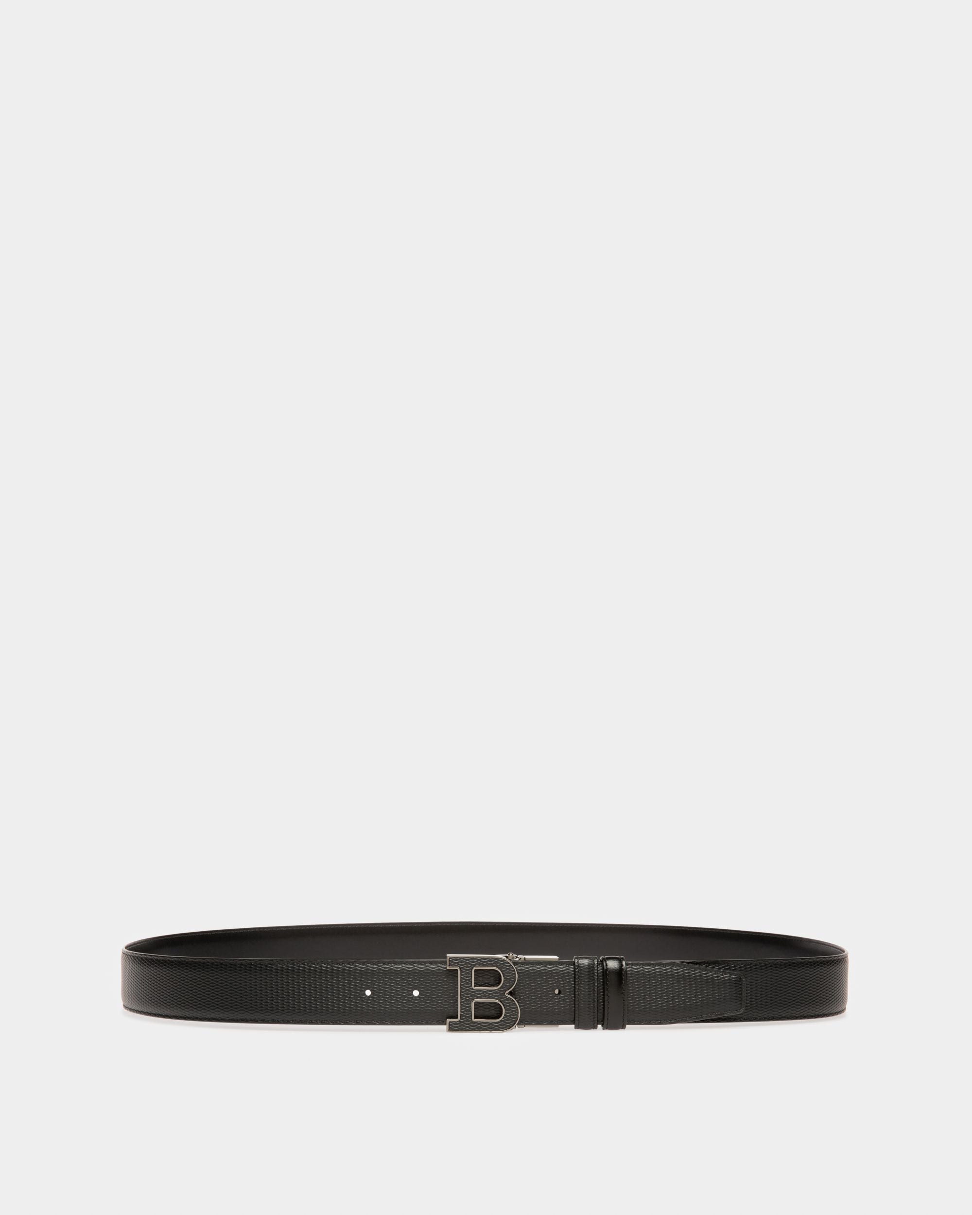 Boucle B Ceinture 35 Mm En Cuir Noir - Homme - Bally - 01