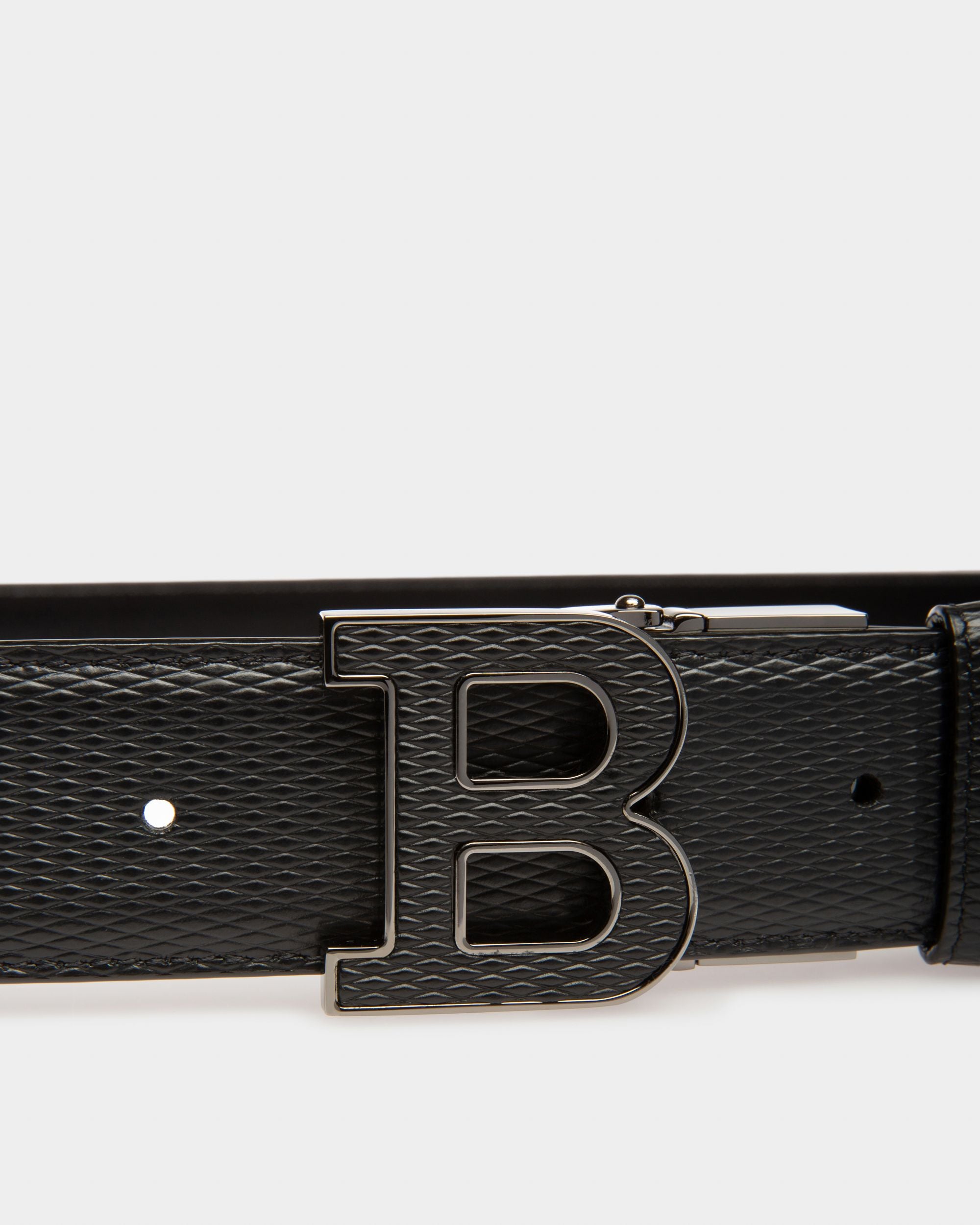 Boucle B Ceinture 35 Mm En Cuir Noir - Homme - Bally - 03