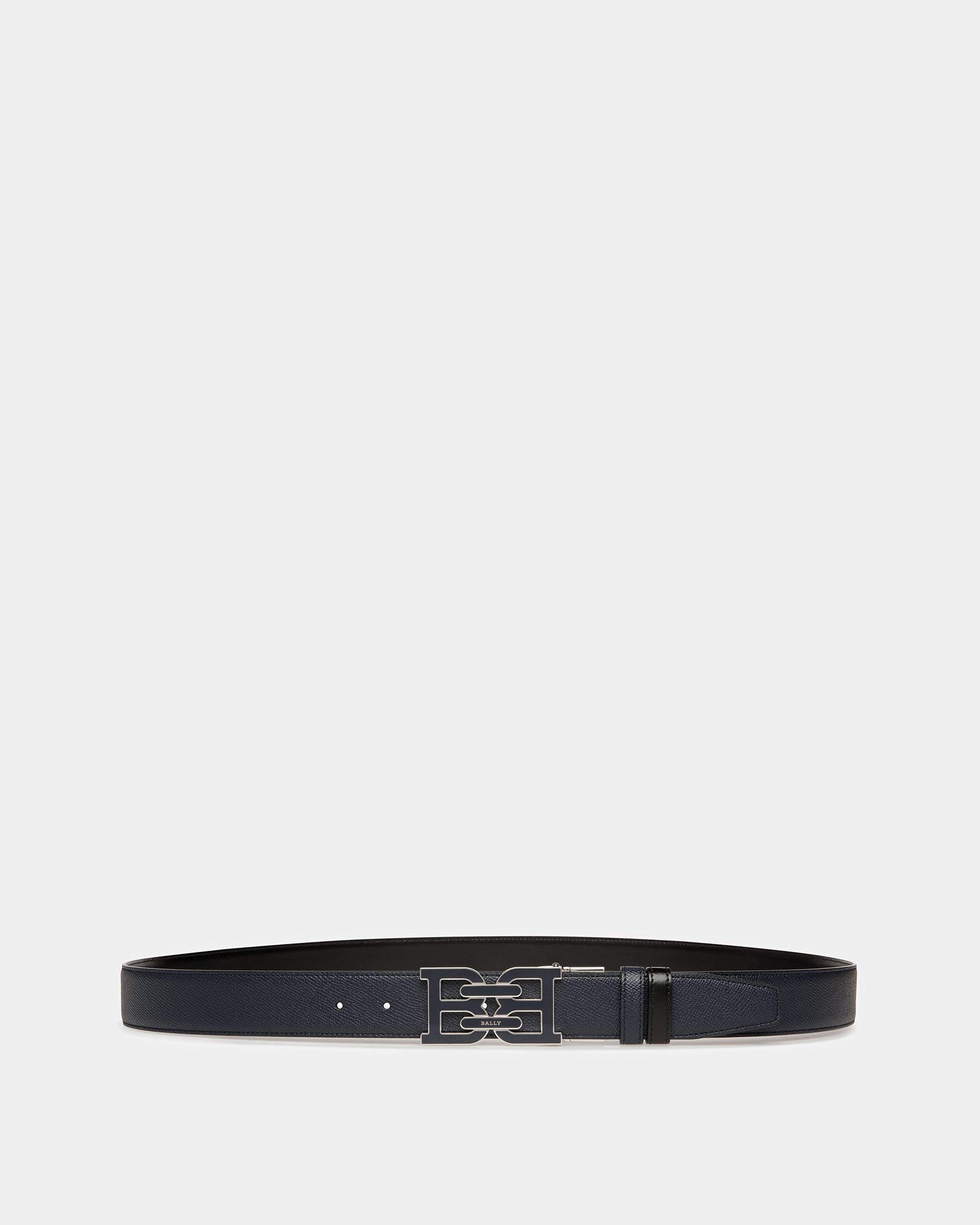 B Chain Ceinture En Cuir Bleu Nuit - Homme - Bally - 01