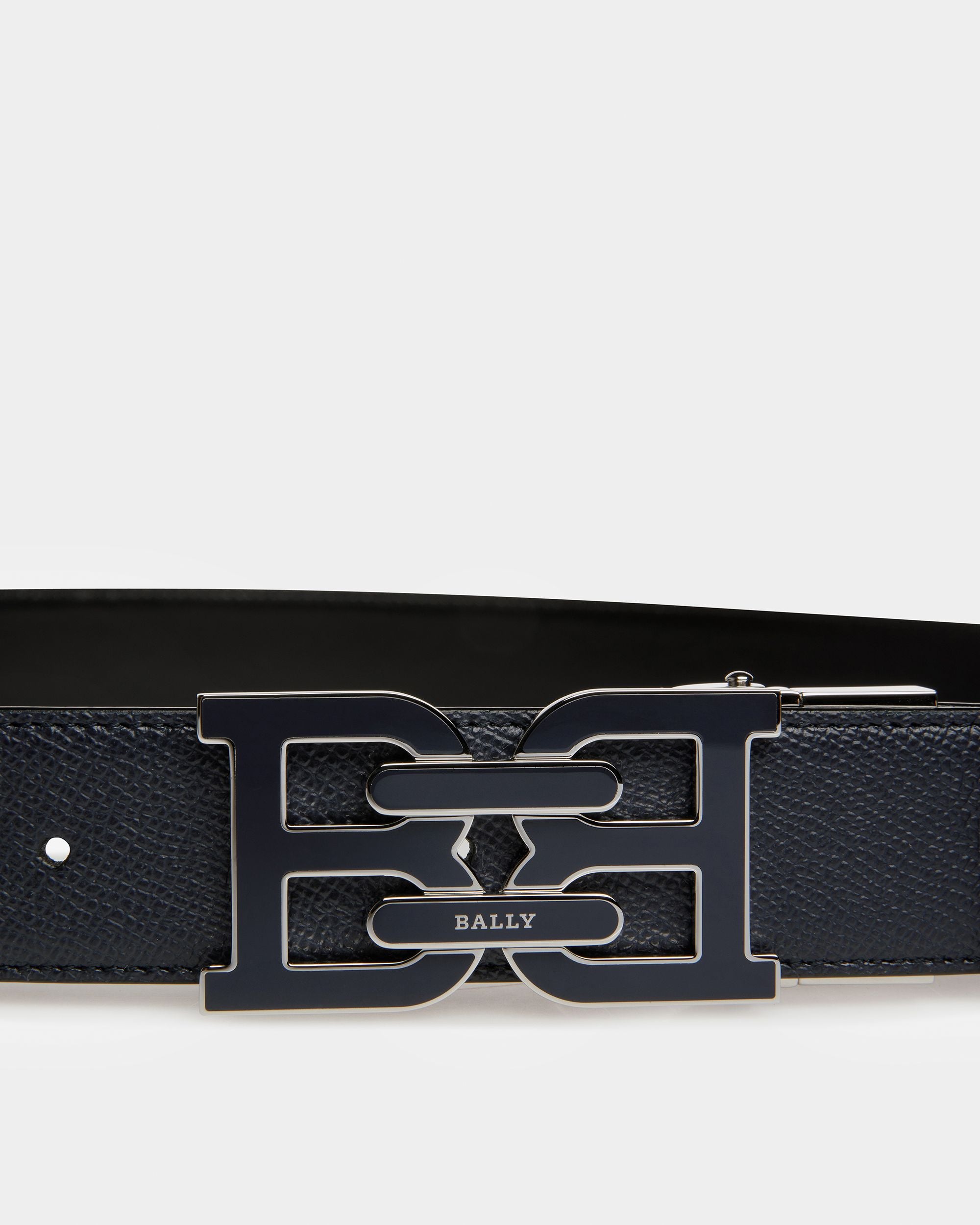 B Chain Ceinture En Cuir Bleu Nuit - Homme - Bally - 03