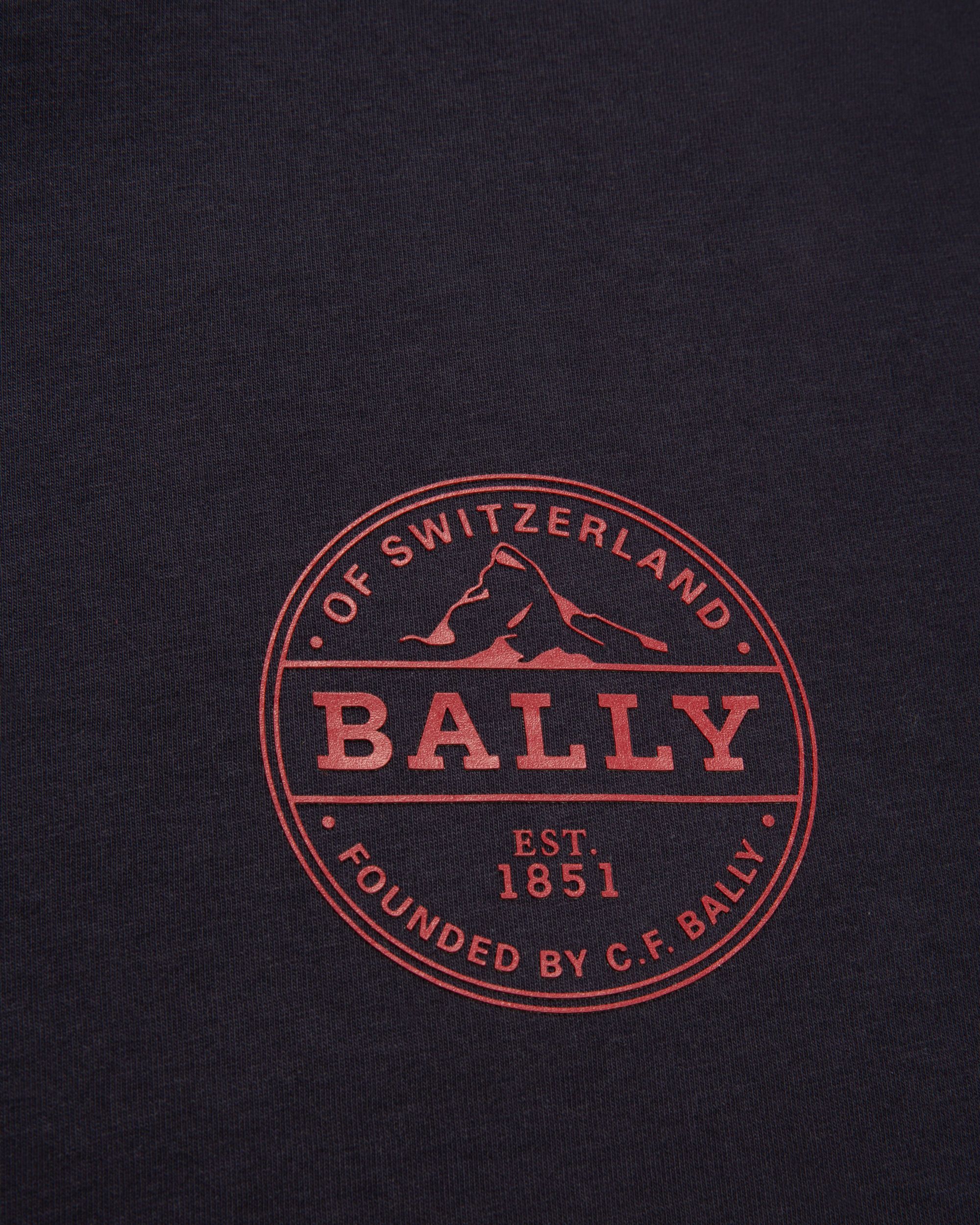 T-Shirt En Coton Bleu Marine - Homme - Bally - 03