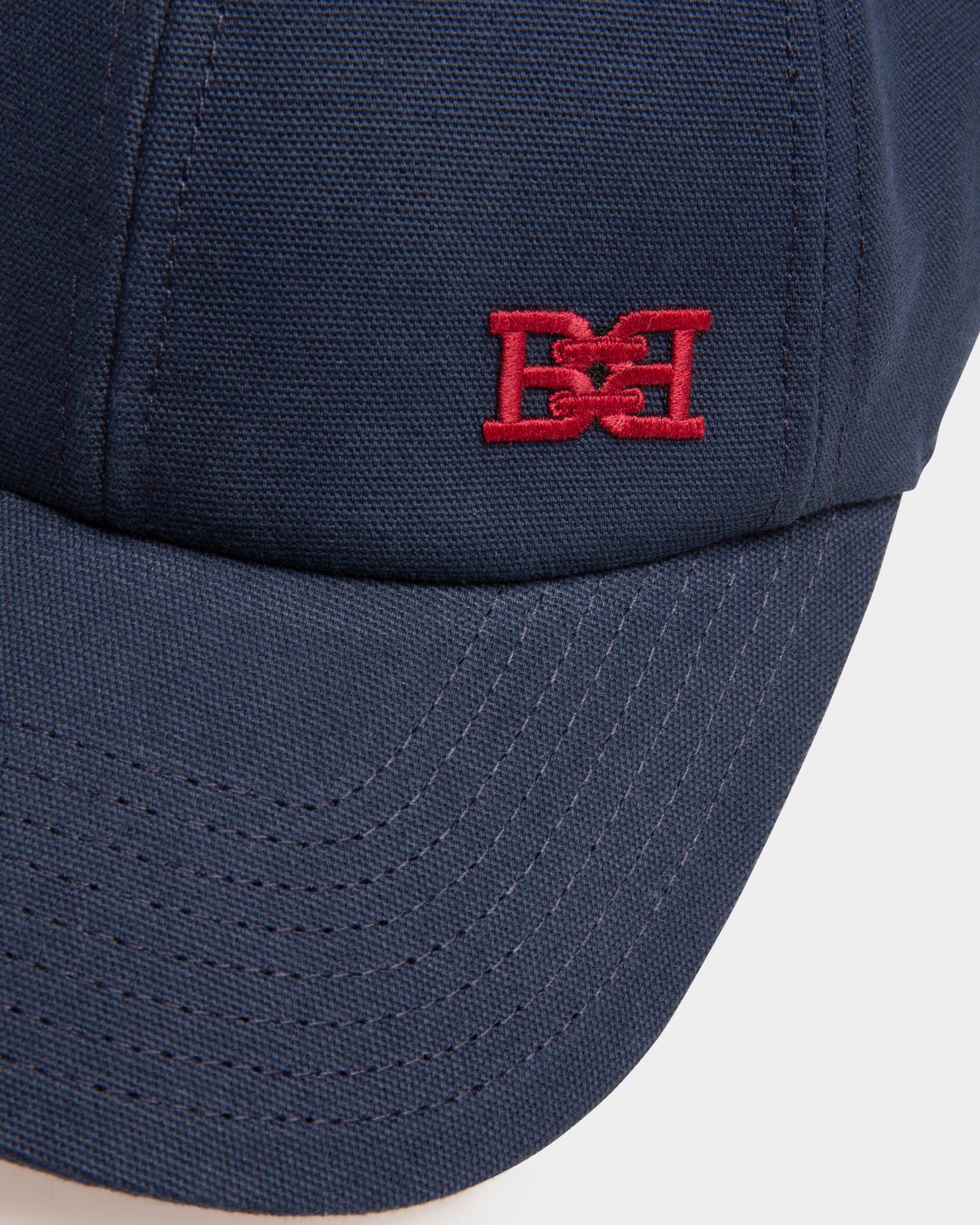 Casquette En Coton Bleu Marine - Homme - Bally - 03