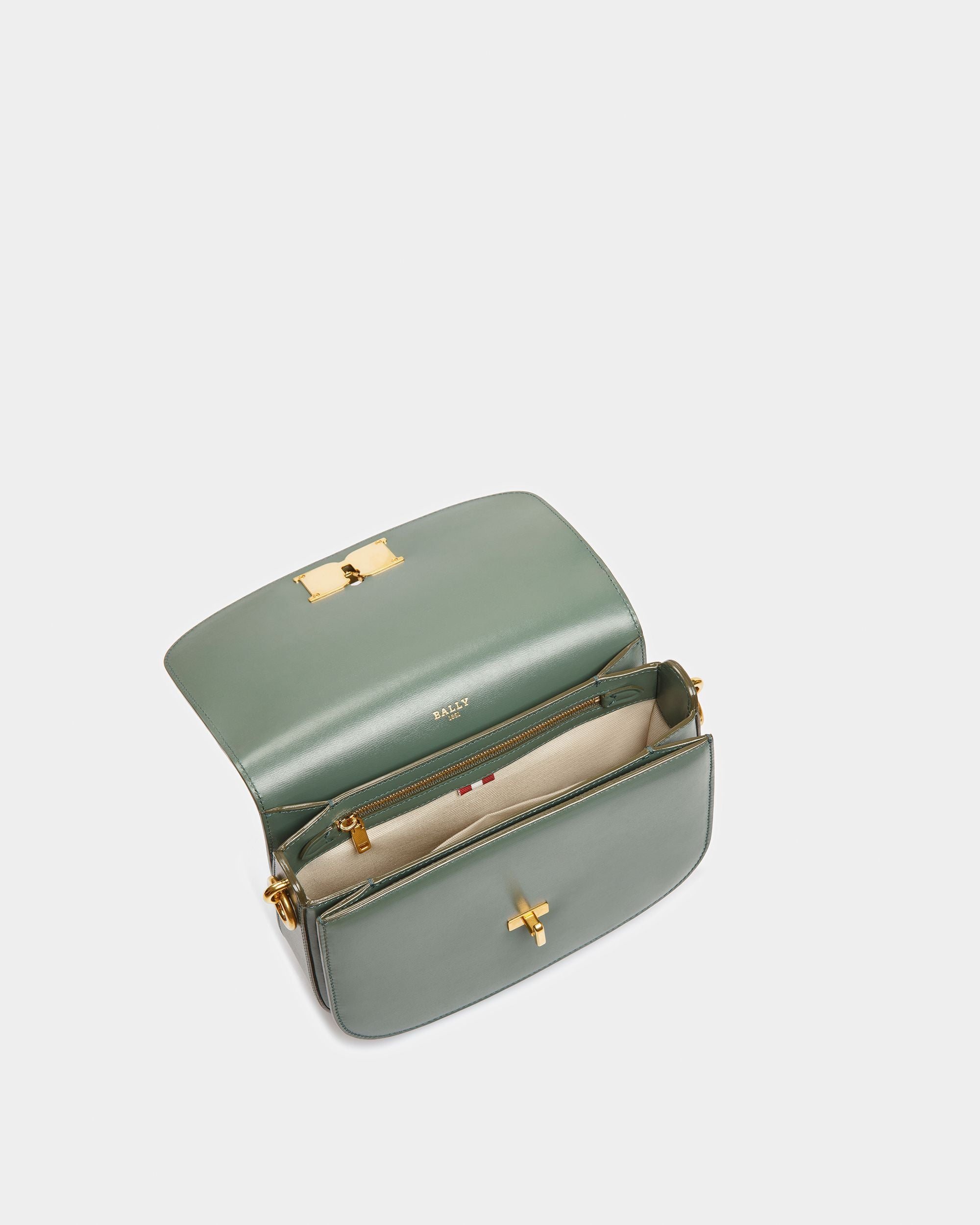 Beckie Sac À Bandoulière En Cuir Vert Sauge - Femme - Bally - 04