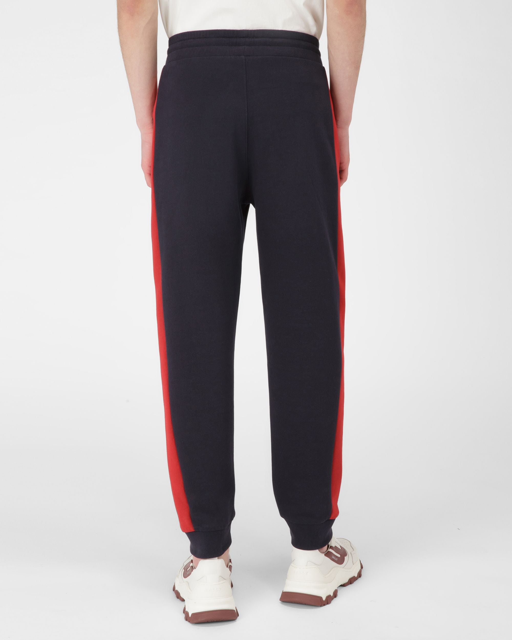Pantalon De Survêtement En Coton Technique Bleu Marine Et Rouge Bally - Homme - Bally - 05