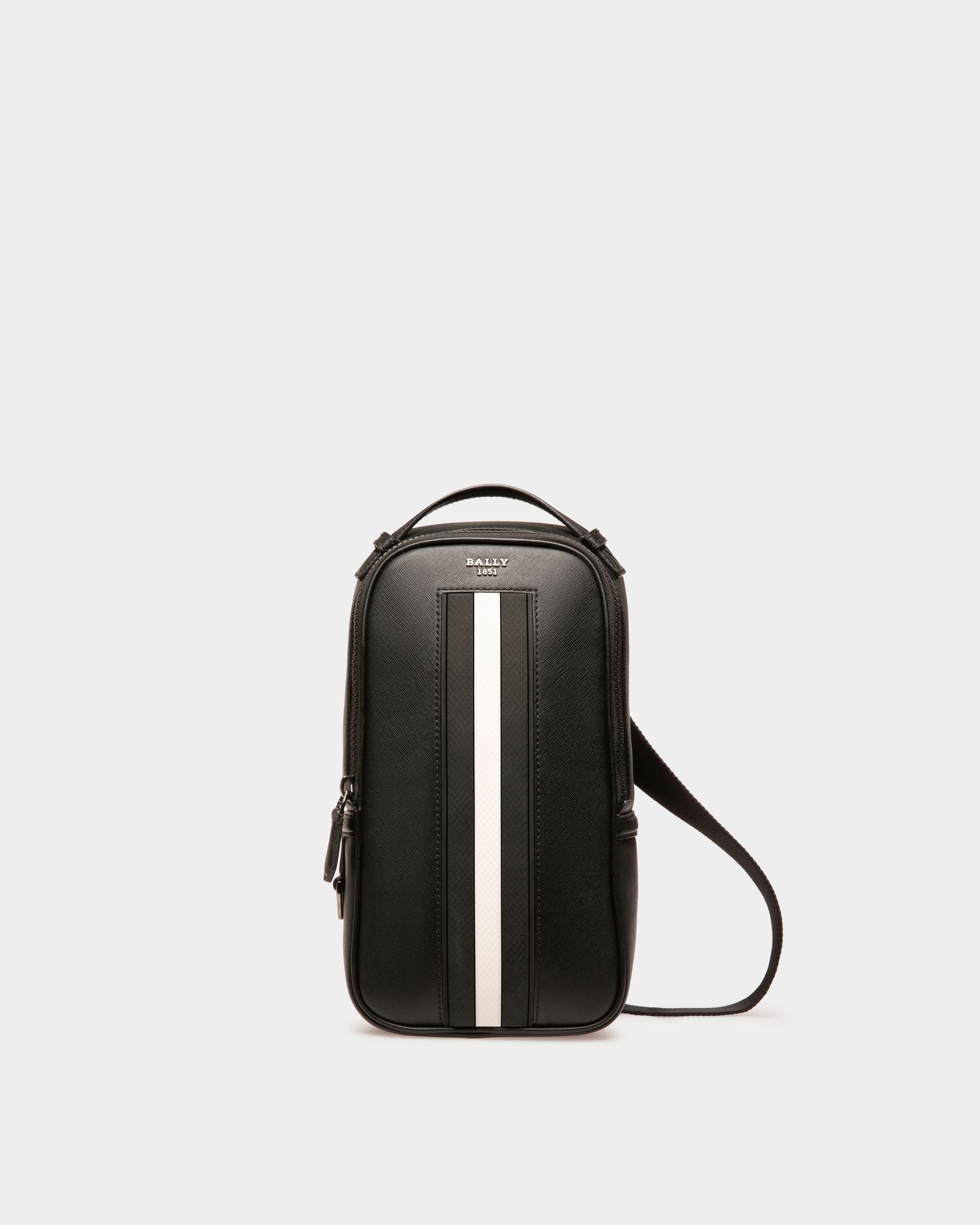 Malikho Sac À Dos À Une Épaule En Cuir Recyclé Noir - Homme - Bally - 01