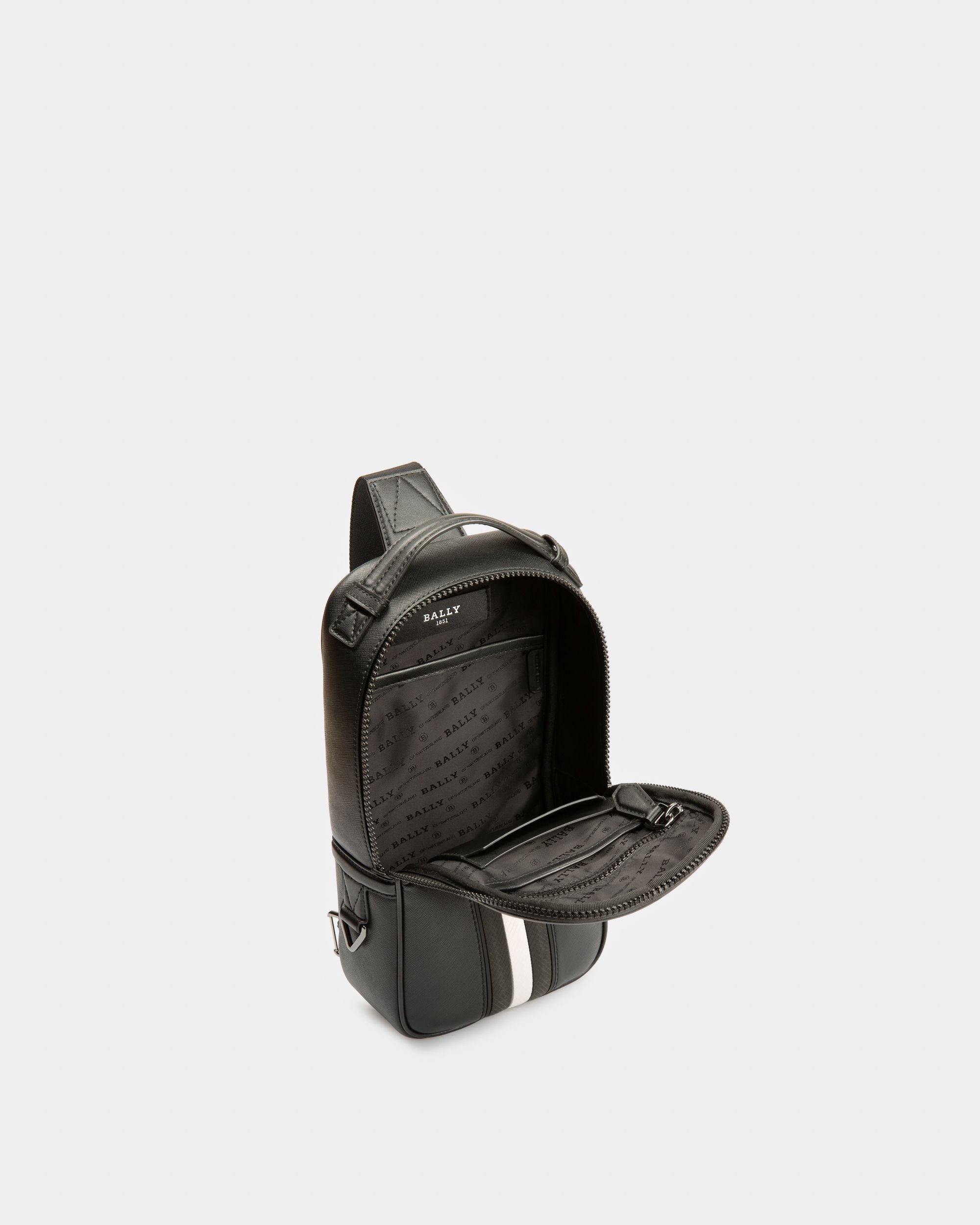 Malikho Sac À Dos À Une Épaule En Cuir Recyclé Noir - Homme - Bally - 04