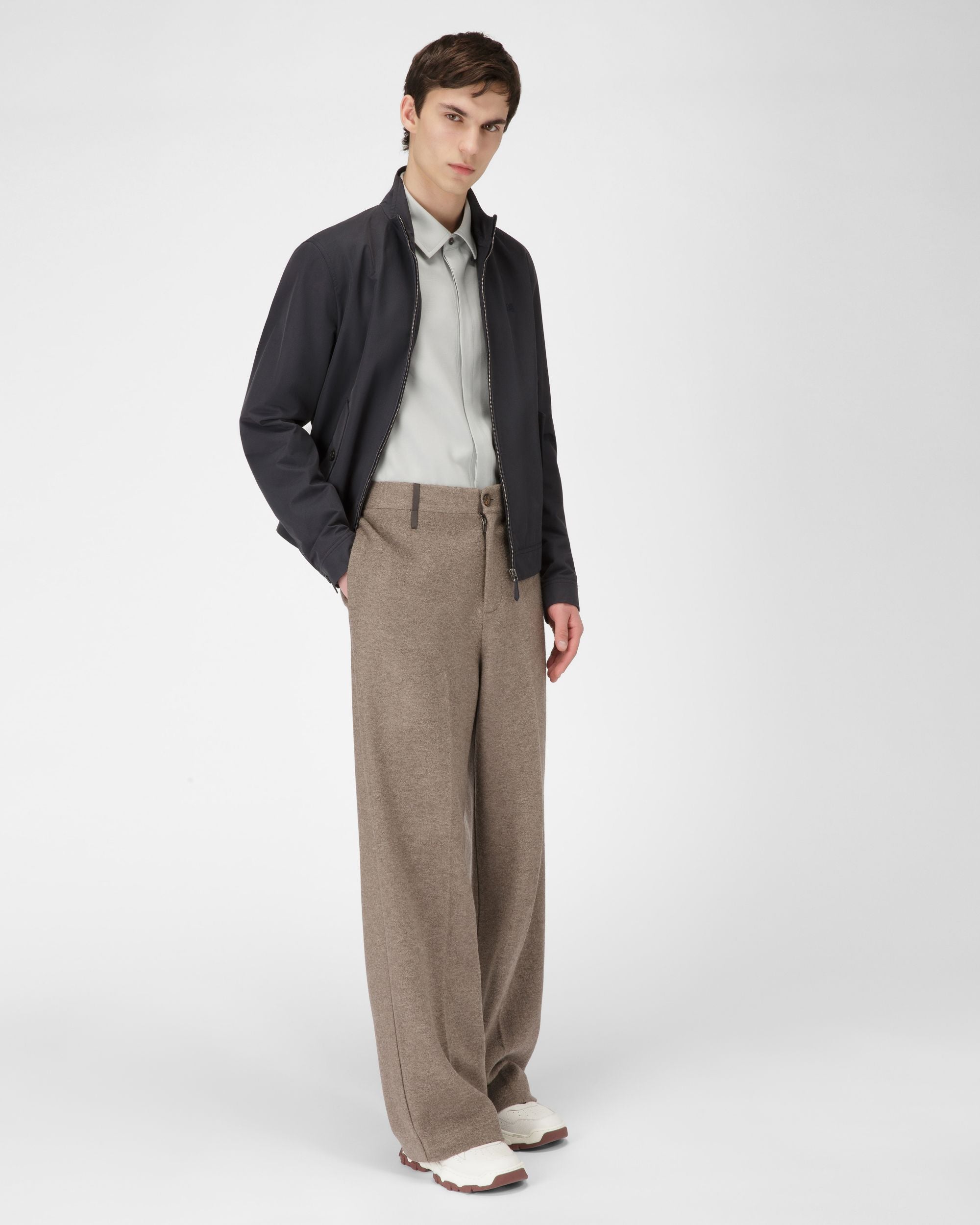 Blouson Bomber En Coton Mélangé Bleu Marine - Homme - Bally - 04