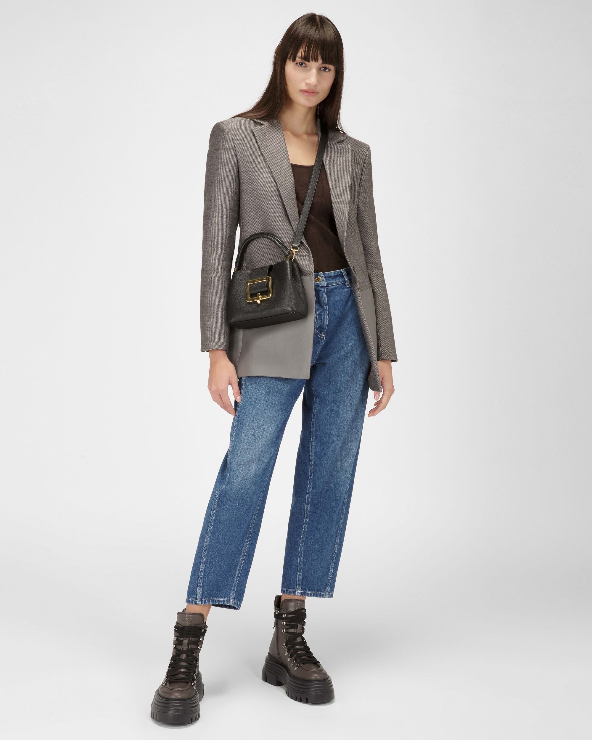 Jorah Small Sac À Main En Cuir Noir - Femme - Bally - 05