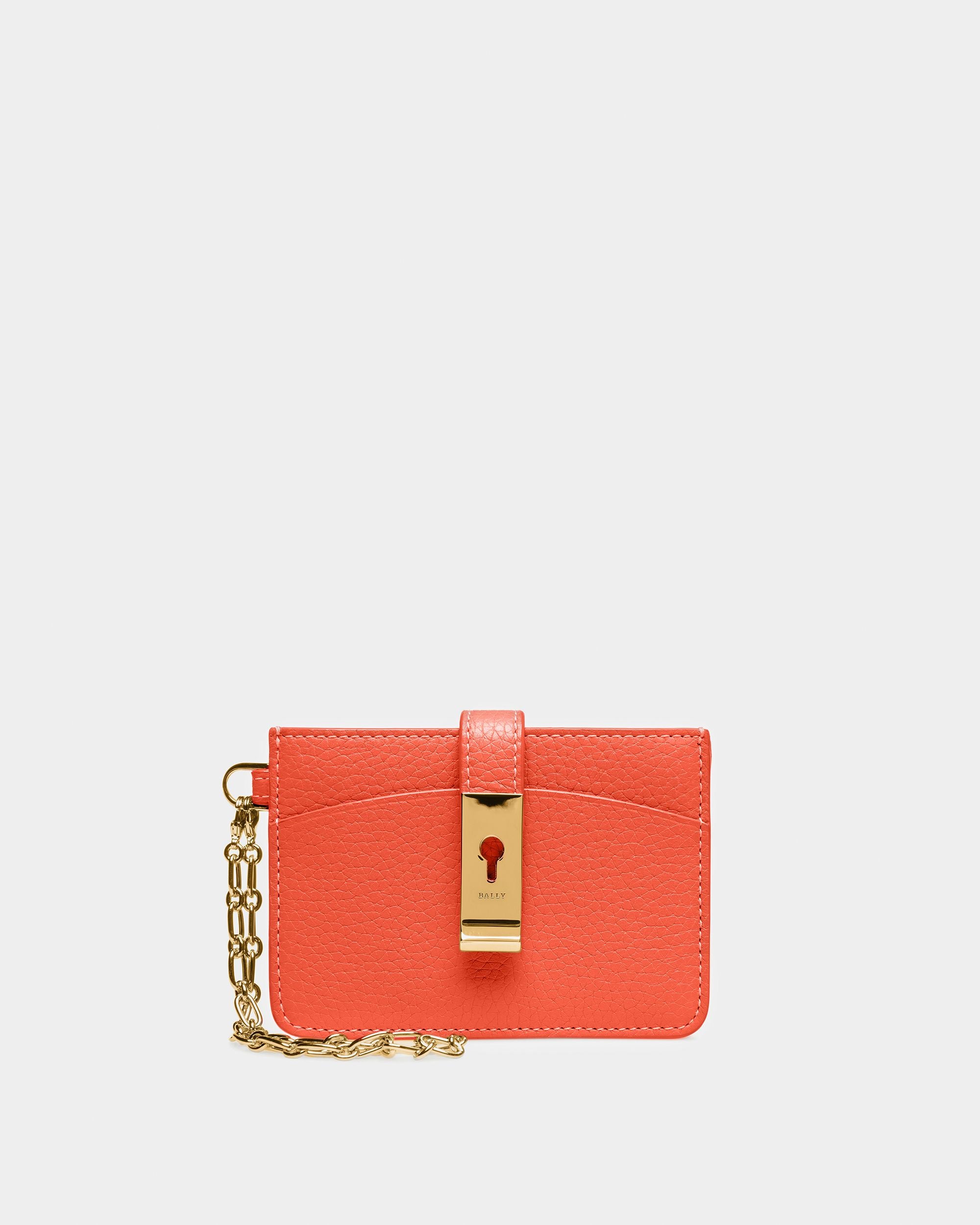 Ava Porte-Cartes De Visite En Cuir Orange - Femme - Bally - 01