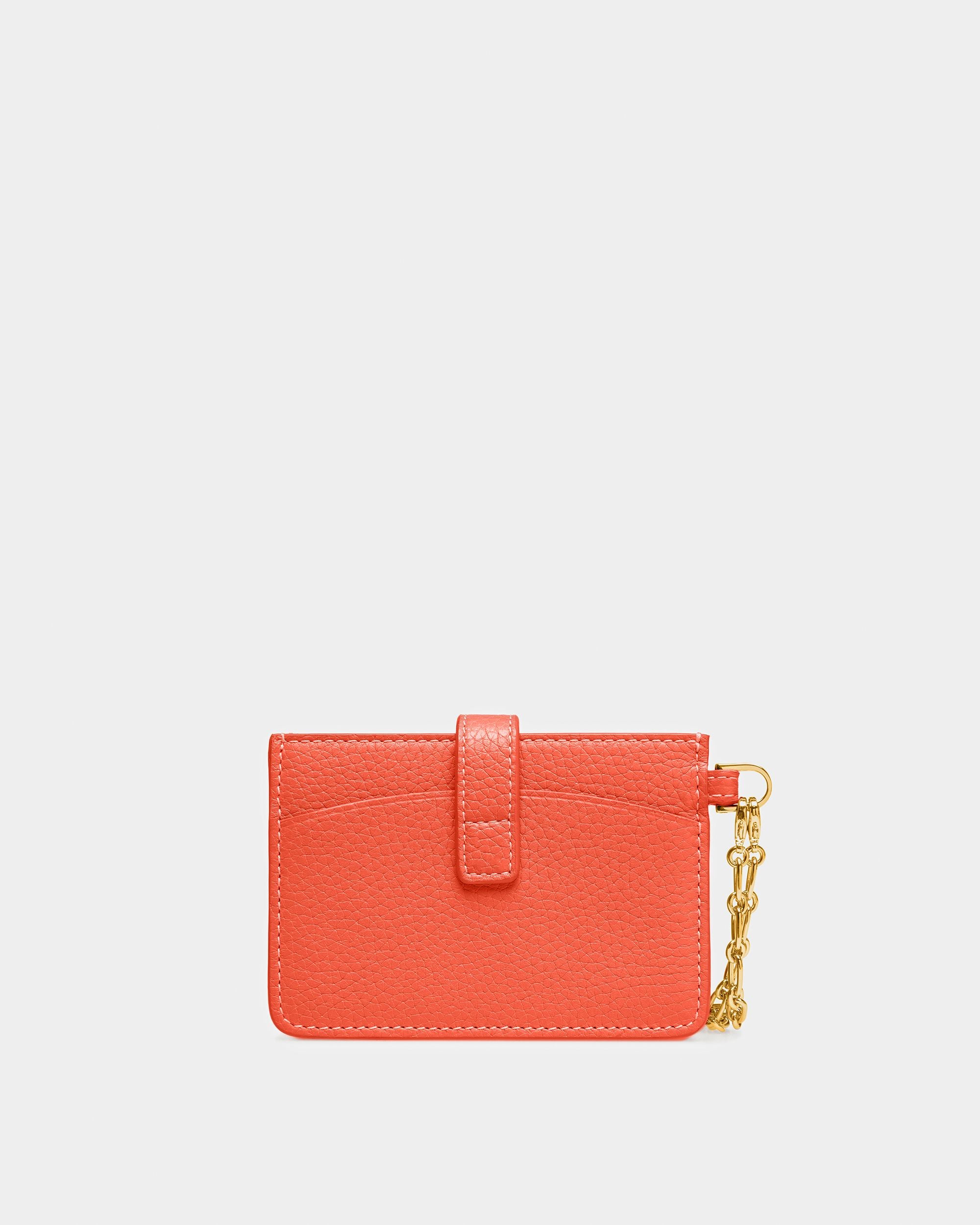 Ava Porte-Cartes De Visite En Cuir Orange - Femme - Bally - 02