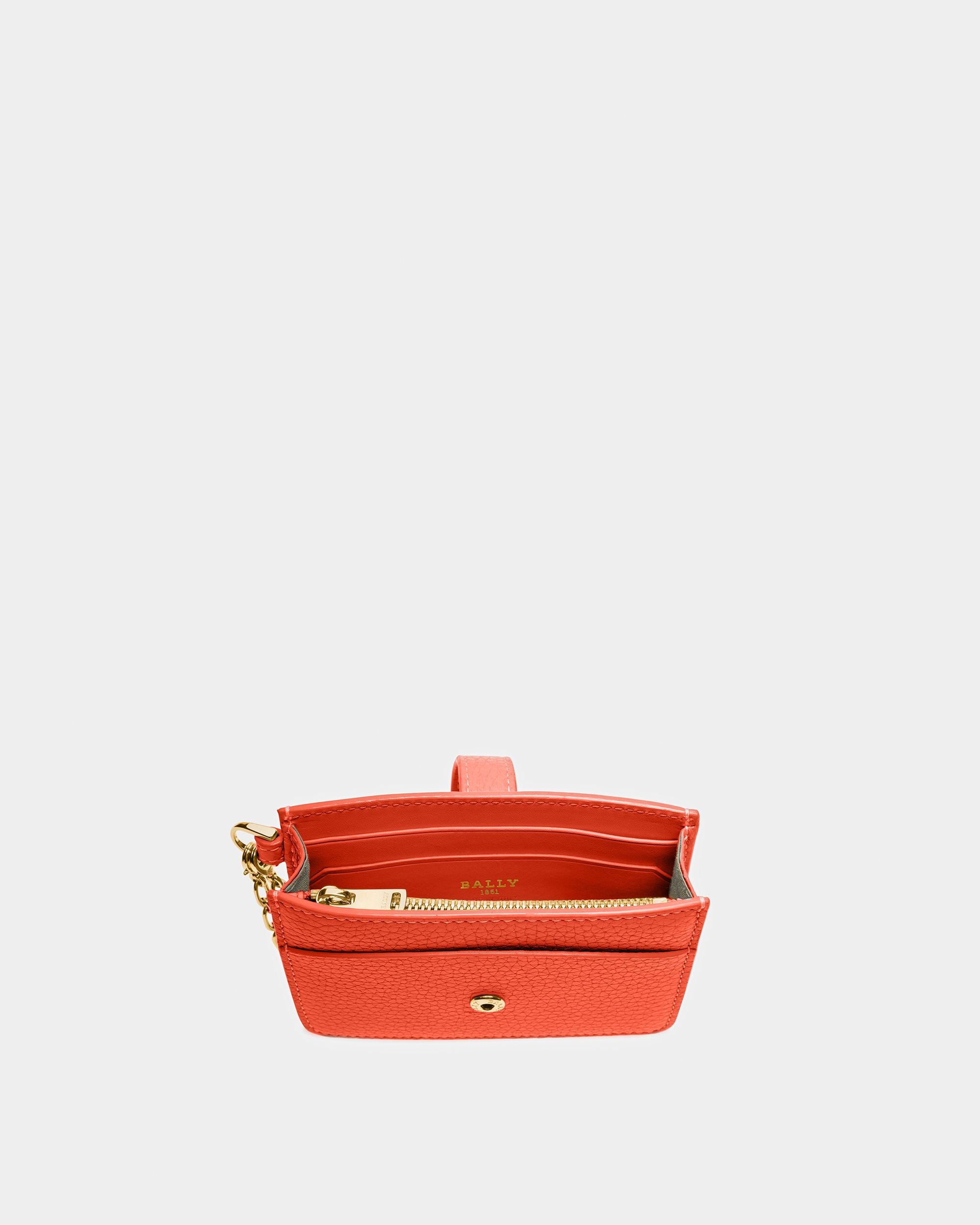 Ava Porte-Cartes De Visite En Cuir Orange - Femme - Bally - 03