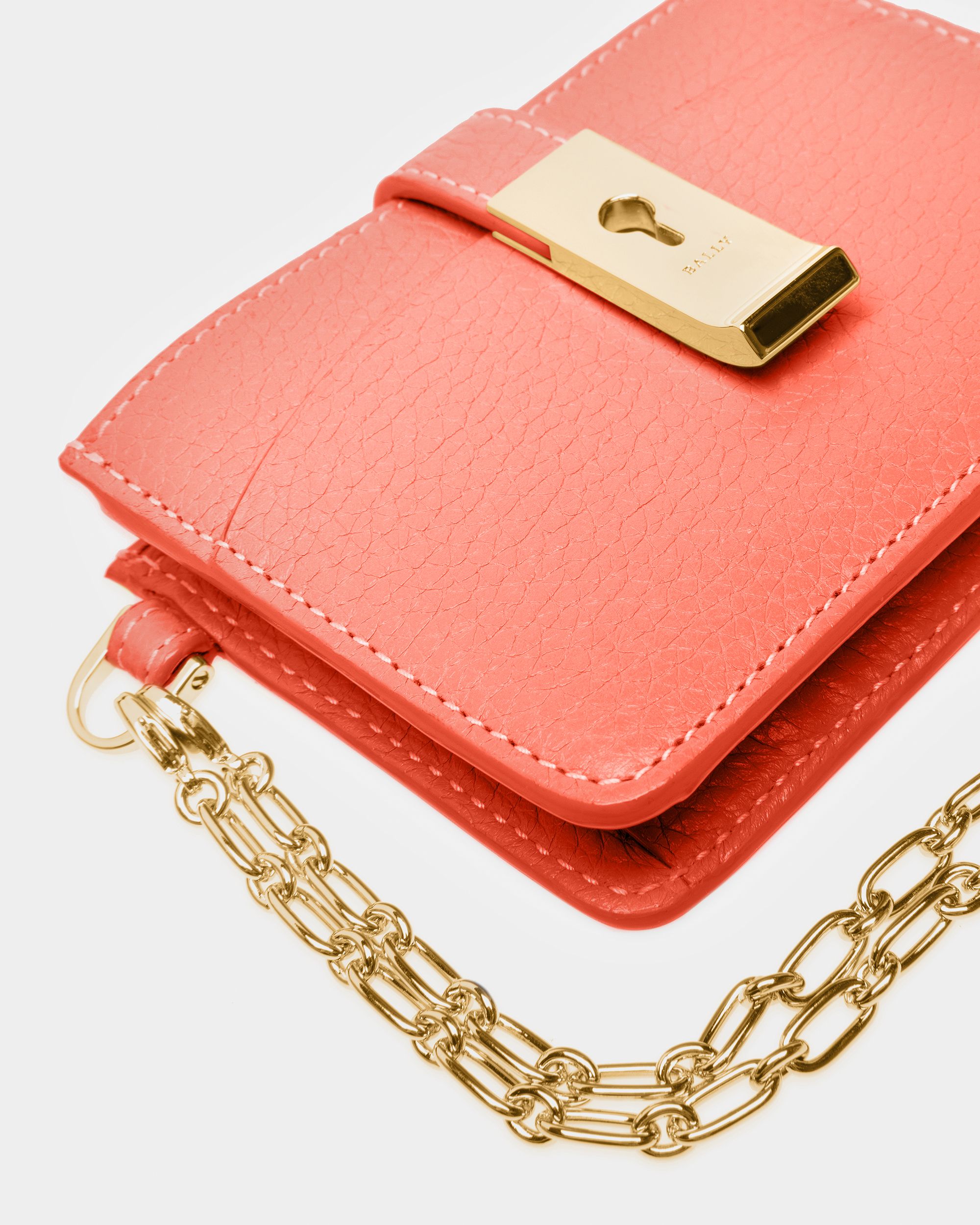 Ava Porte-Cartes De Visite En Cuir Orange - Femme - Bally - 04