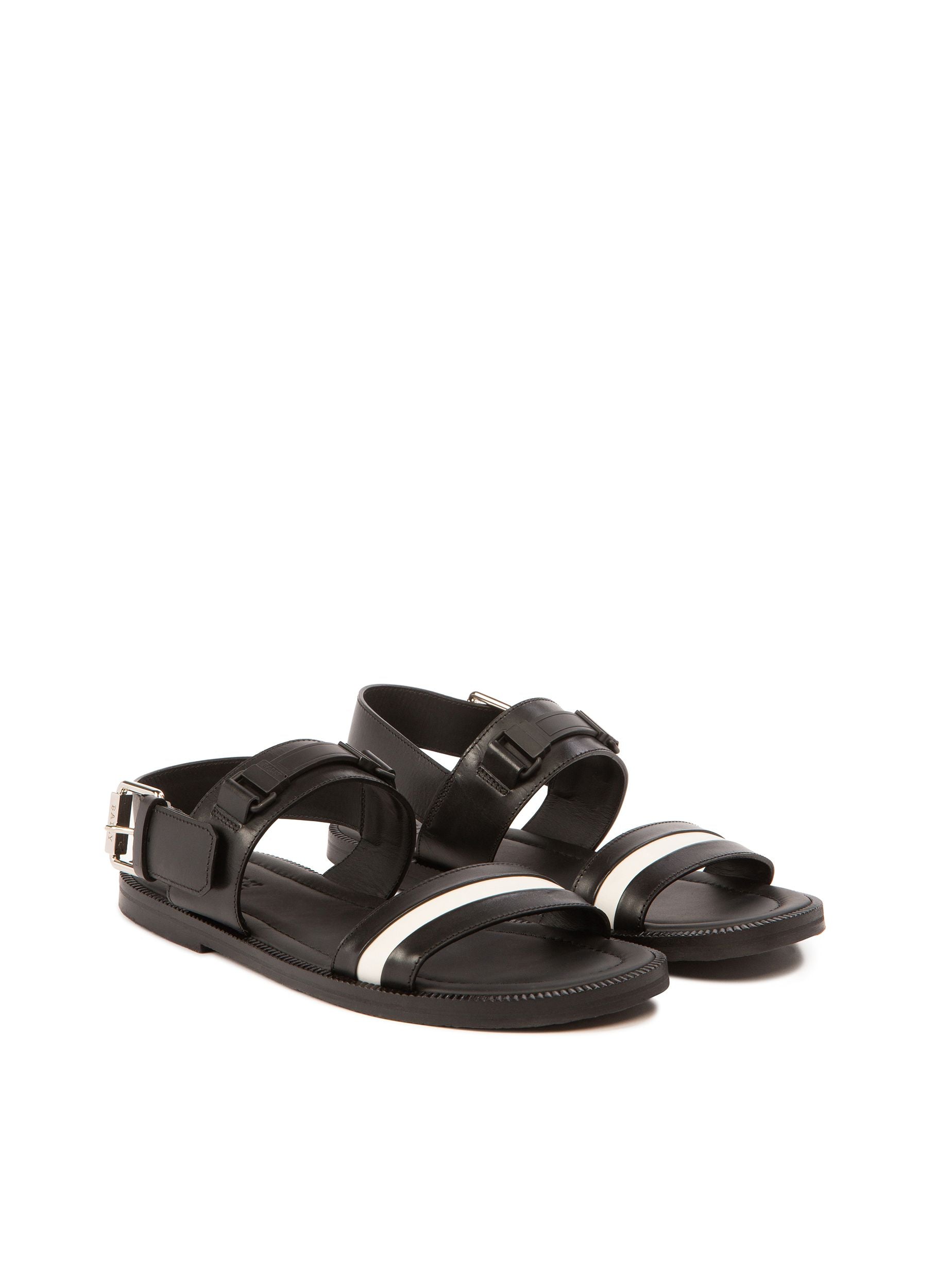 Jawan Sandales En Cuir Noir - Homme - Bally - 02