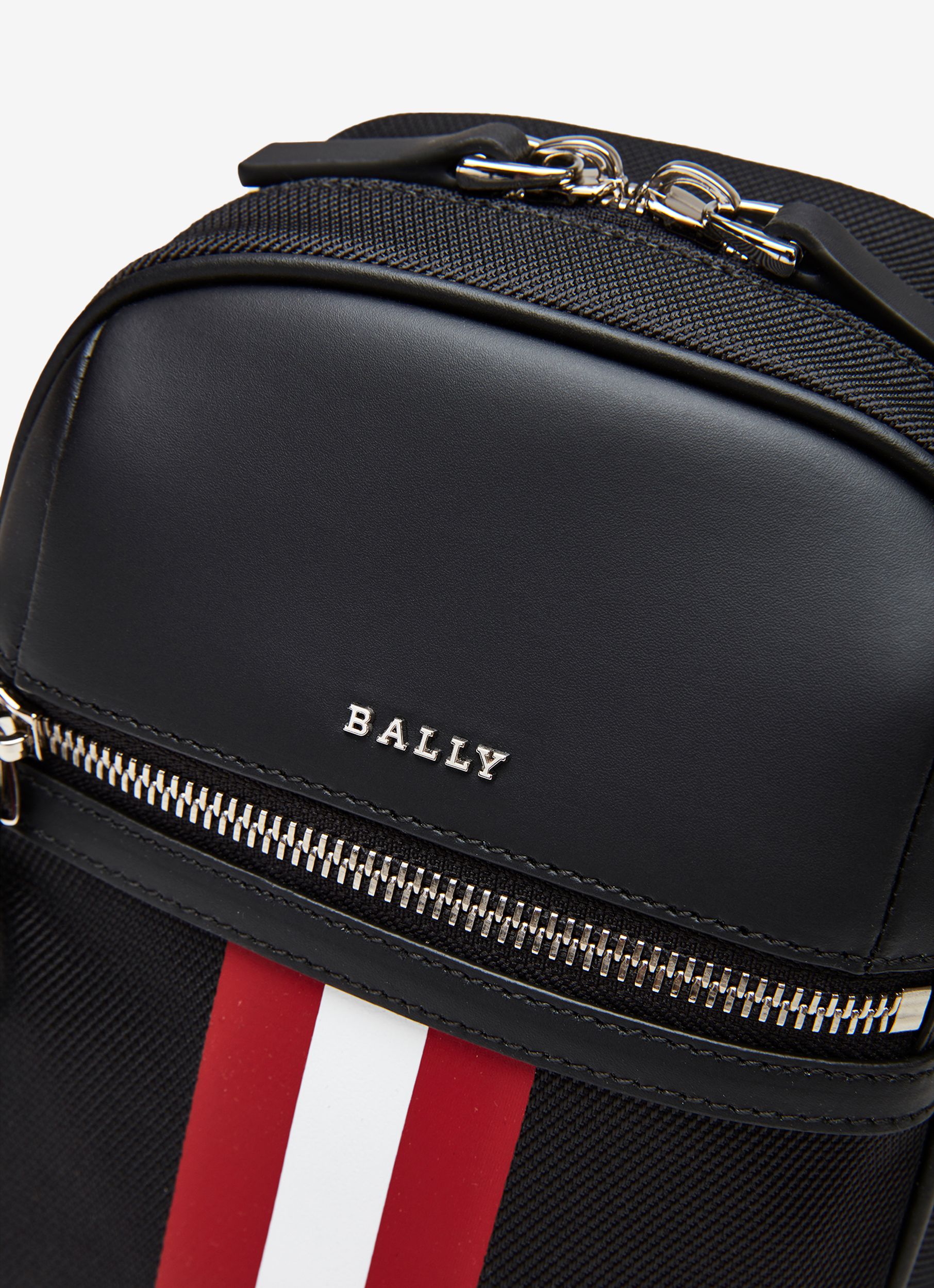 Men's Black Stripe Waist Bag - Homme - Bally - 04